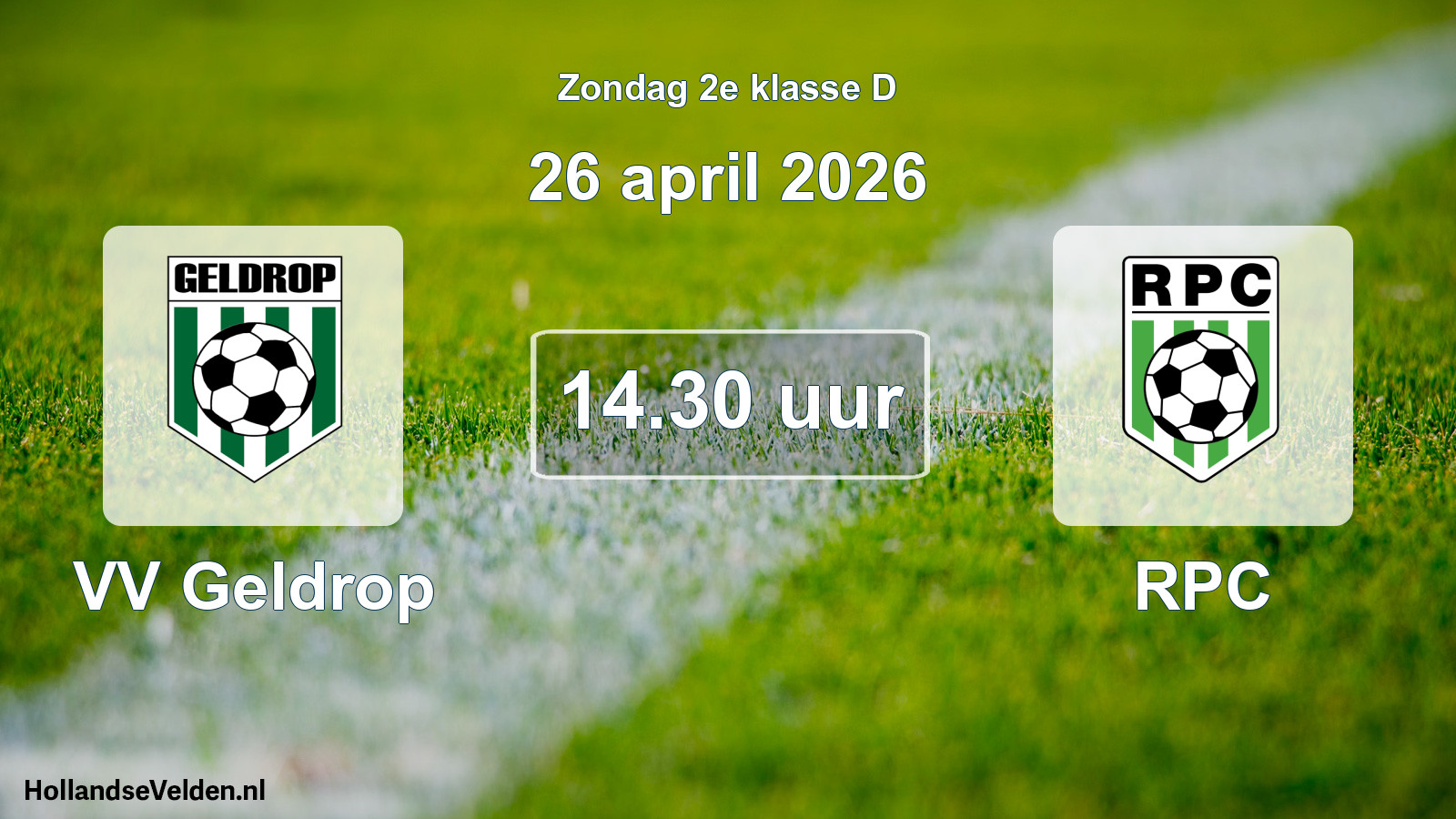 Geplande wedstrijd: VV Geldrop - RPC (26 april 2026)