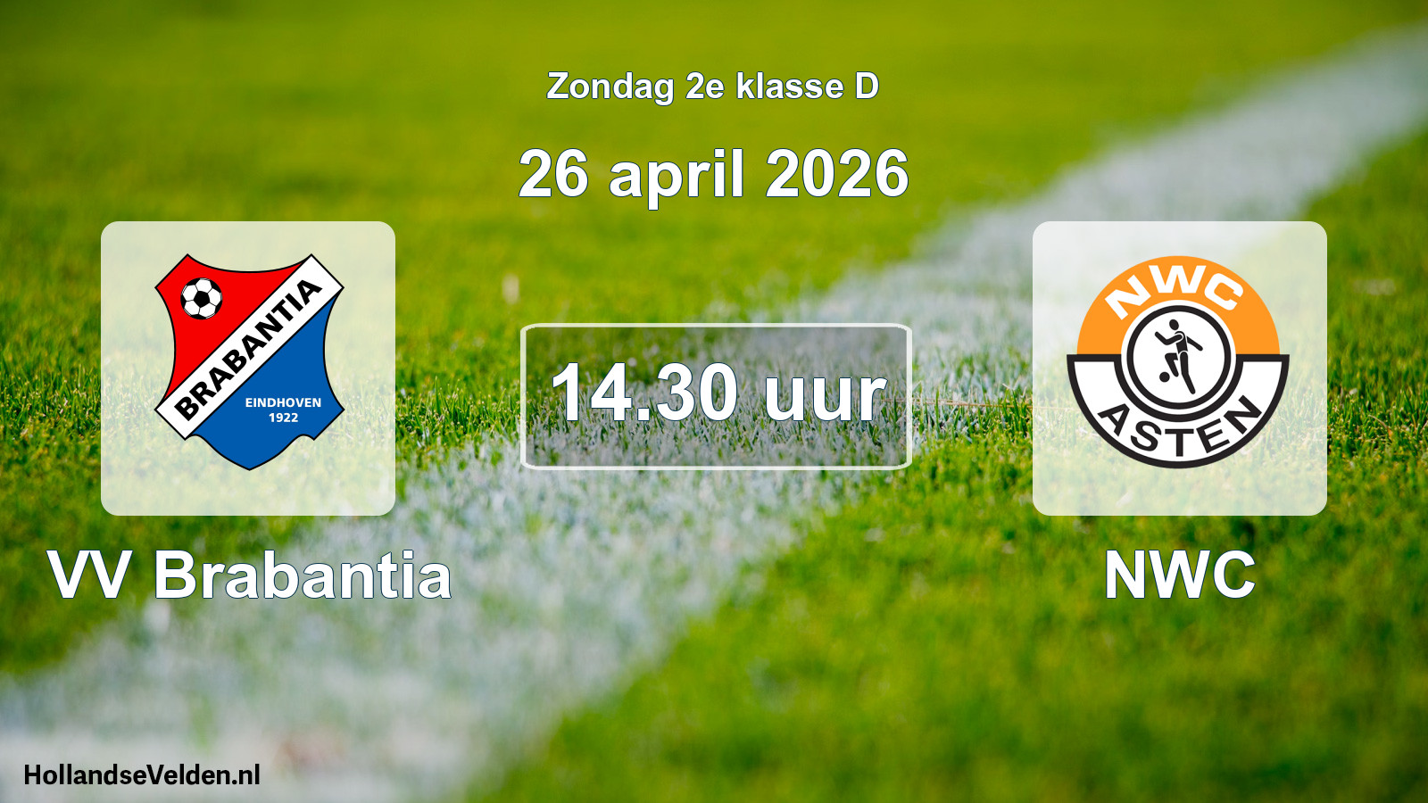 Geplande wedstrijd: VV Brabantia - NWC (26 april 2026)
