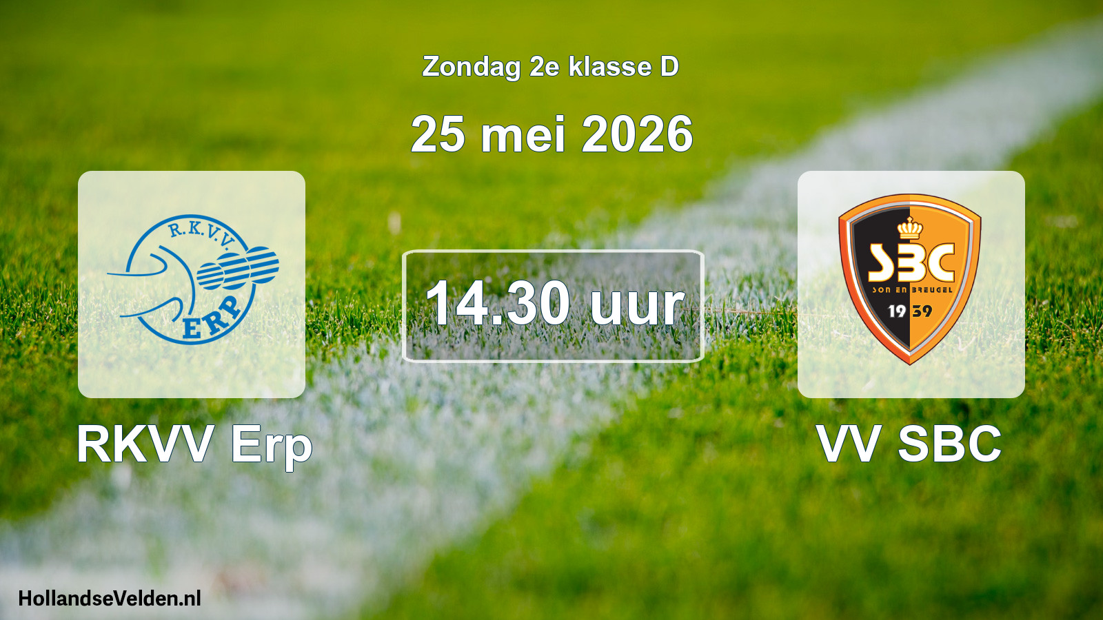Geplande wedstrijd: RKVV Erp - VV SBC (25 mei 2026)