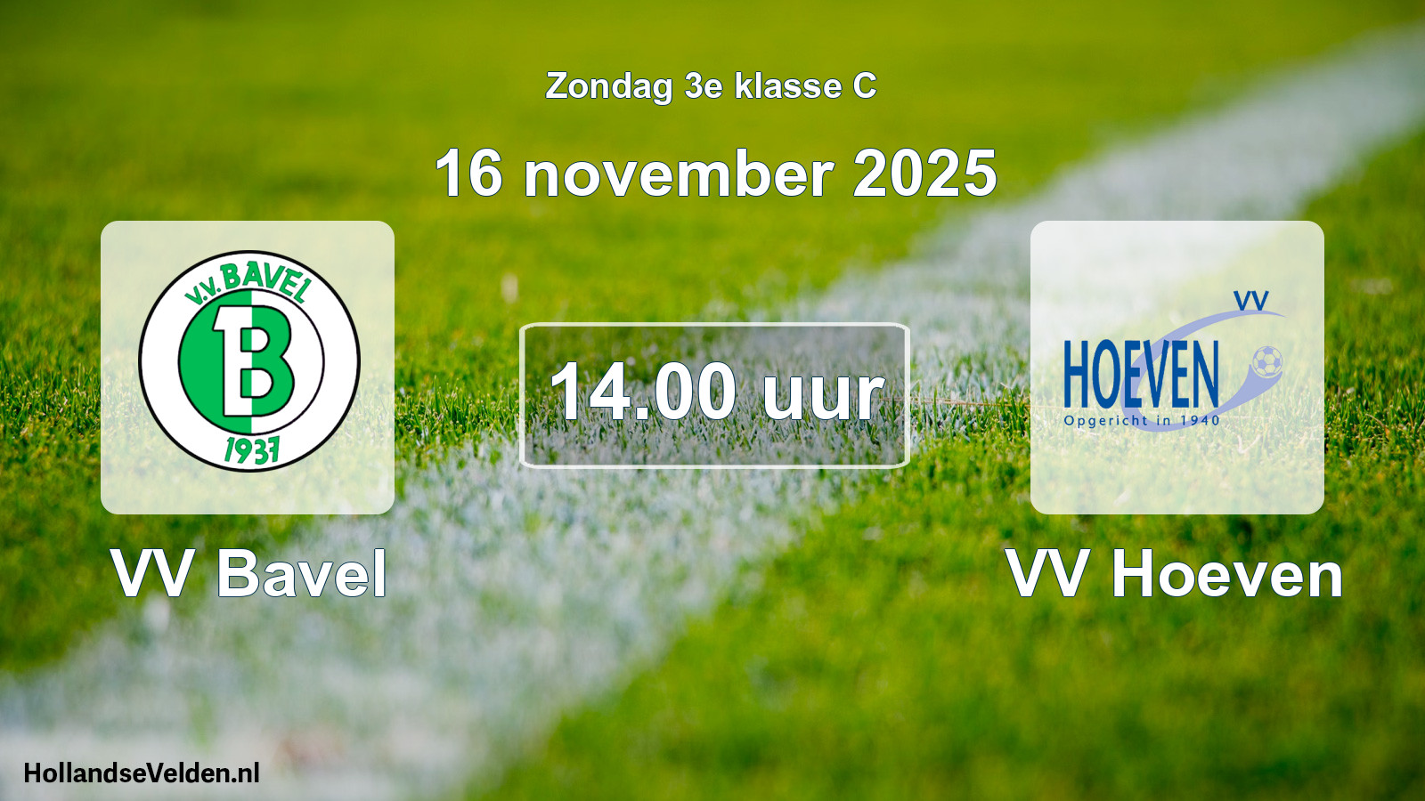 Geplande wedstrijd: VV Bavel - VV Hoeven (16 november 2025)