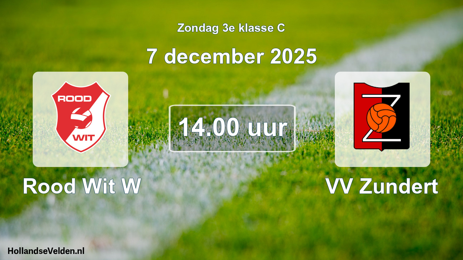 Geplande wedstrijd: Rood Wit W - VV Zundert (7 december 2025)
