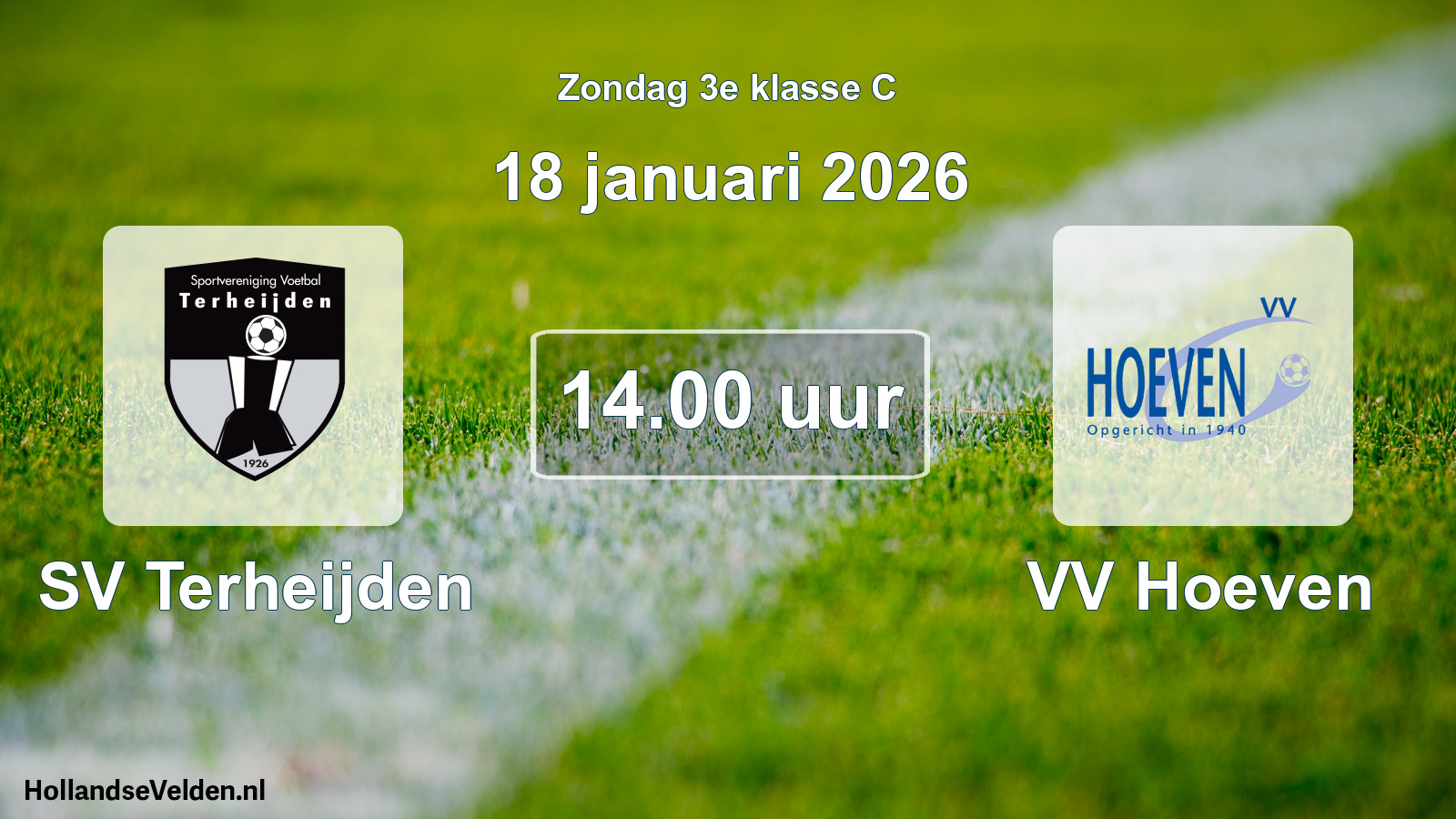 Geplande wedstrijd: SV Terheijden - VV Hoeven (18 januari 2026)
