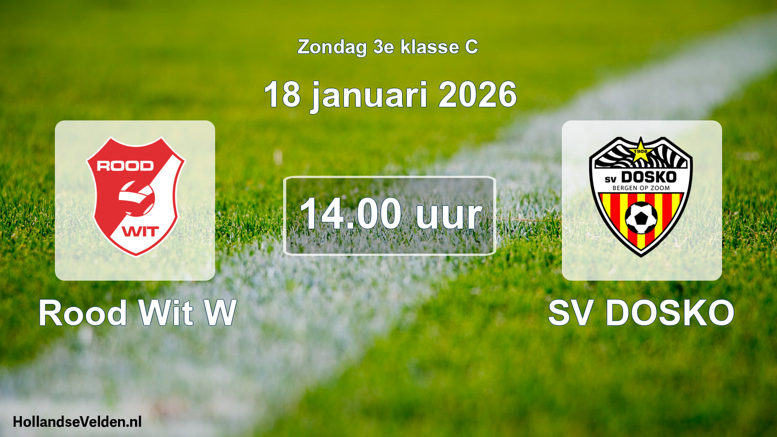 Geplande wedstrijd: Rood Wit W - SV DOSKO (18 januari 2026)