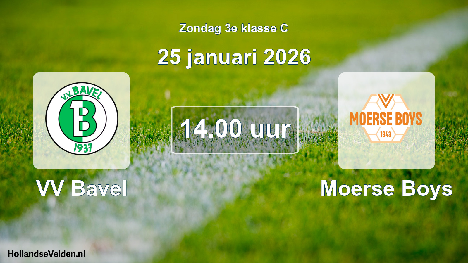 Geplande wedstrijd: VV Bavel - Moerse Boys (25 januari 2026)