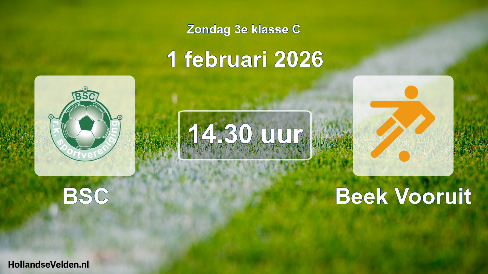Geplande wedstrijd: BSC - Beek Vooruit (1 februari 2026)