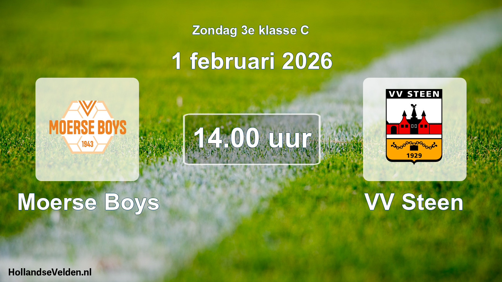 Geplande wedstrijd: Moerse Boys - VV Steen (1 februari 2026)