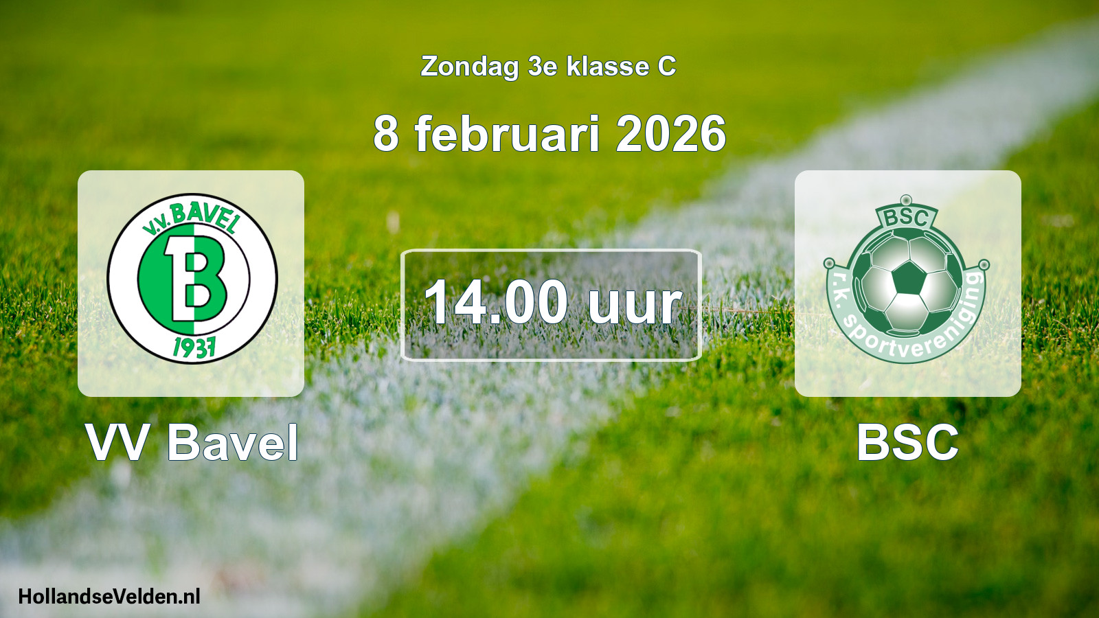 Geplande wedstrijd: VV Bavel - BSC (8 februari 2026)
