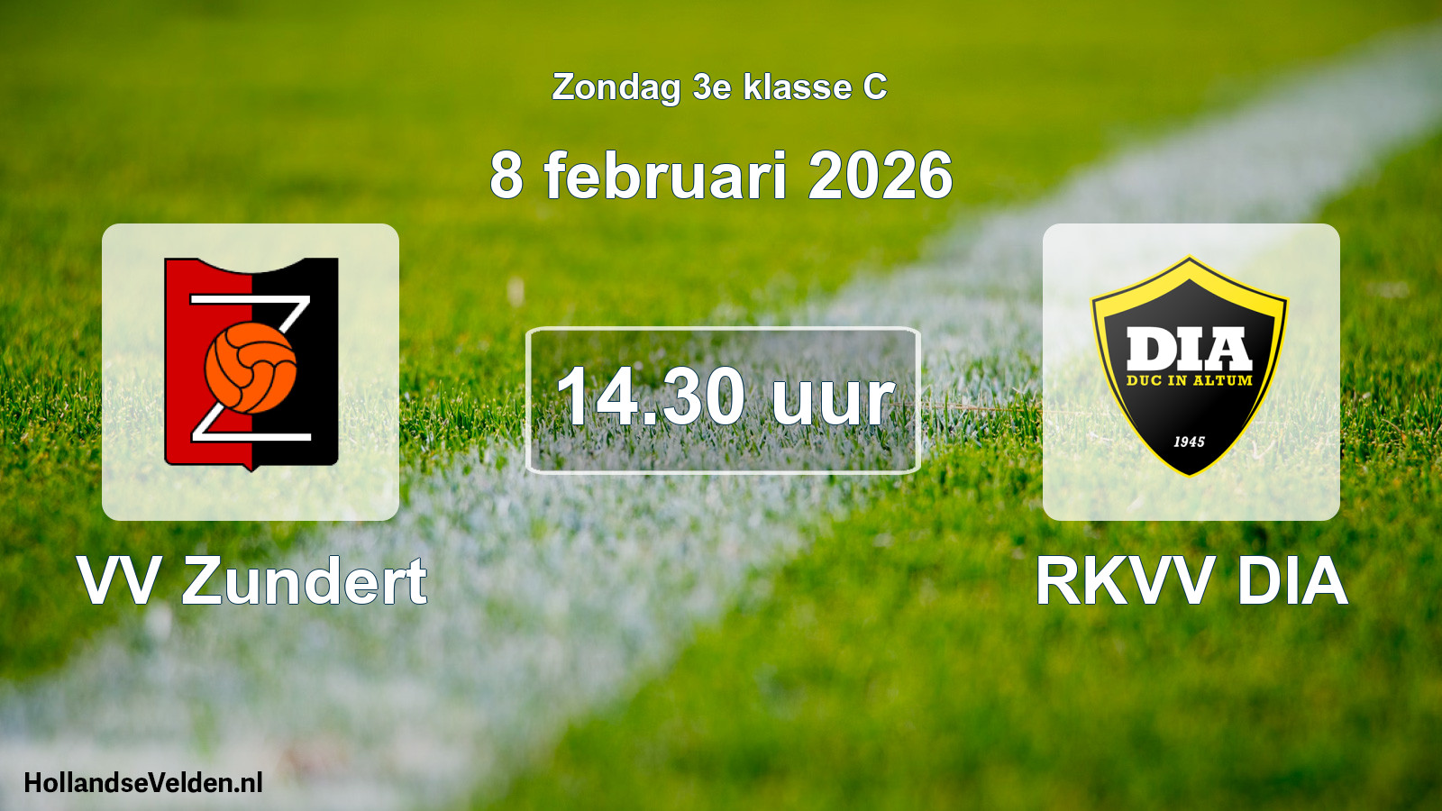Scheduled Match: VV Zundert - RKVV DIA (8 February 2026)