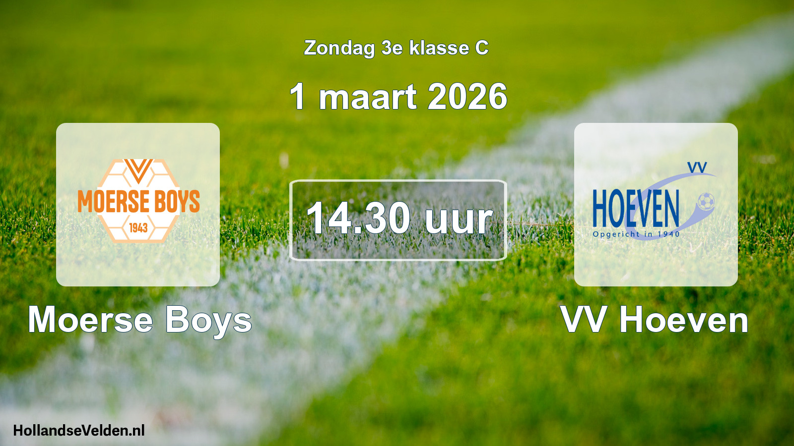 Geplande wedstrijd: Moerse Boys - VV Hoeven (1 maart 2026)