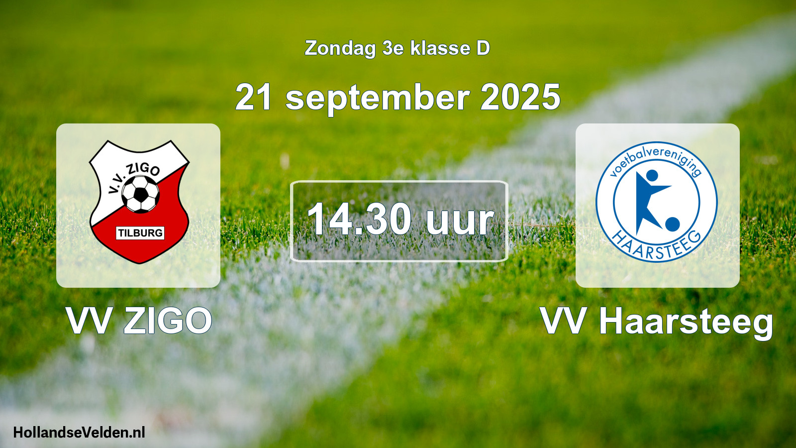 Geplande wedstrijd: VV ZIGO - VV Haarsteeg (21 september 2025)
