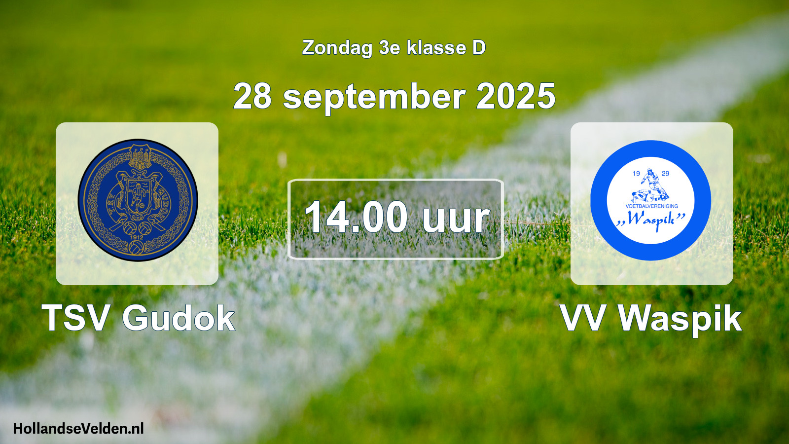Geplande wedstrijd: TSV Gudok - VV Waspik (28 september 2025)