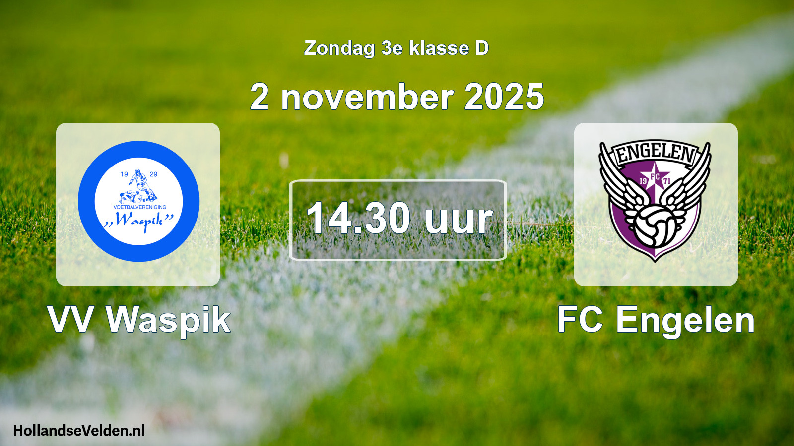 Geplande wedstrijd: VV Waspik - FC Engelen (2 november 2025)
