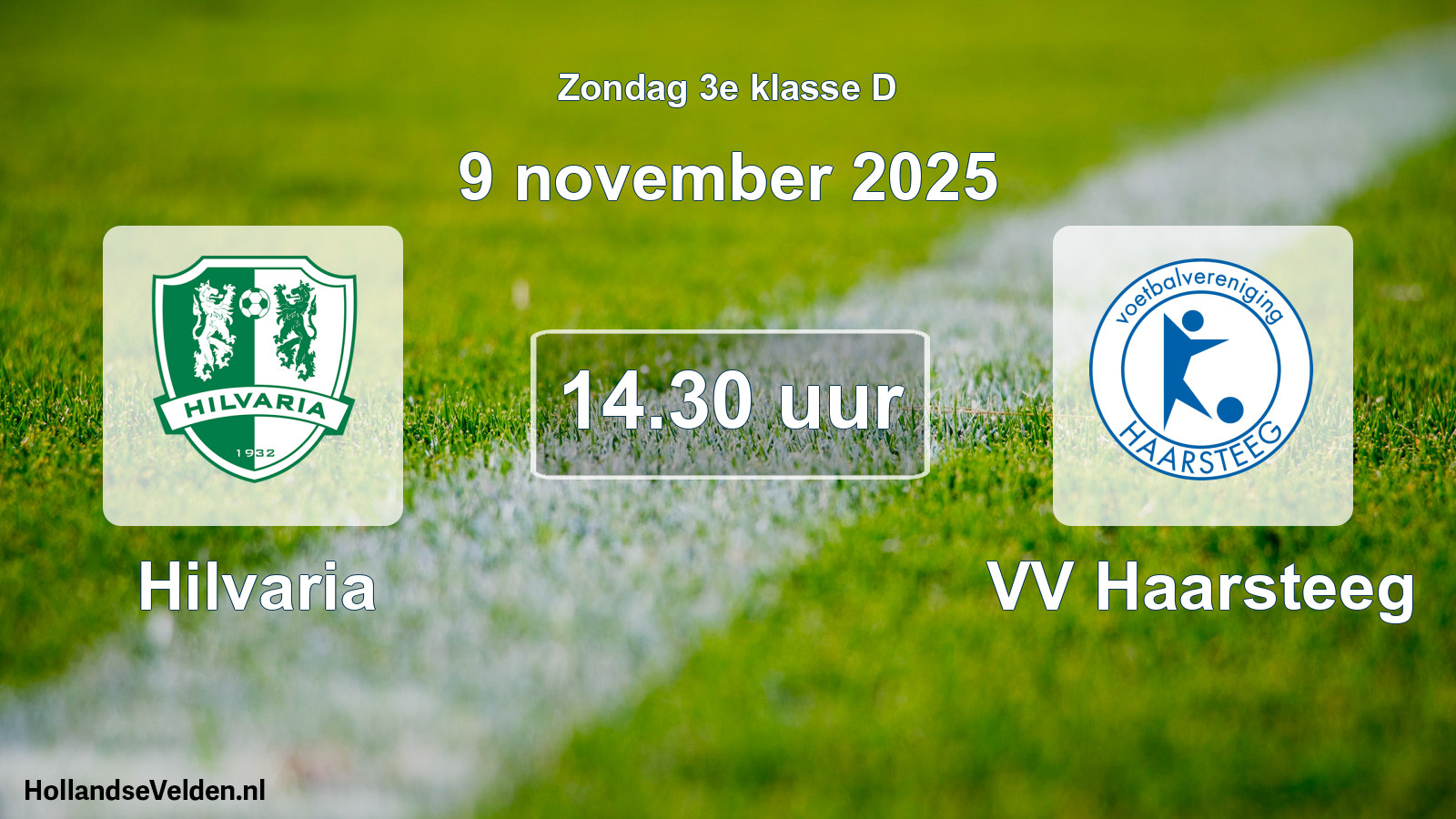 Geplande wedstrijd: Hilvaria - VV Haarsteeg (9 november 2025)