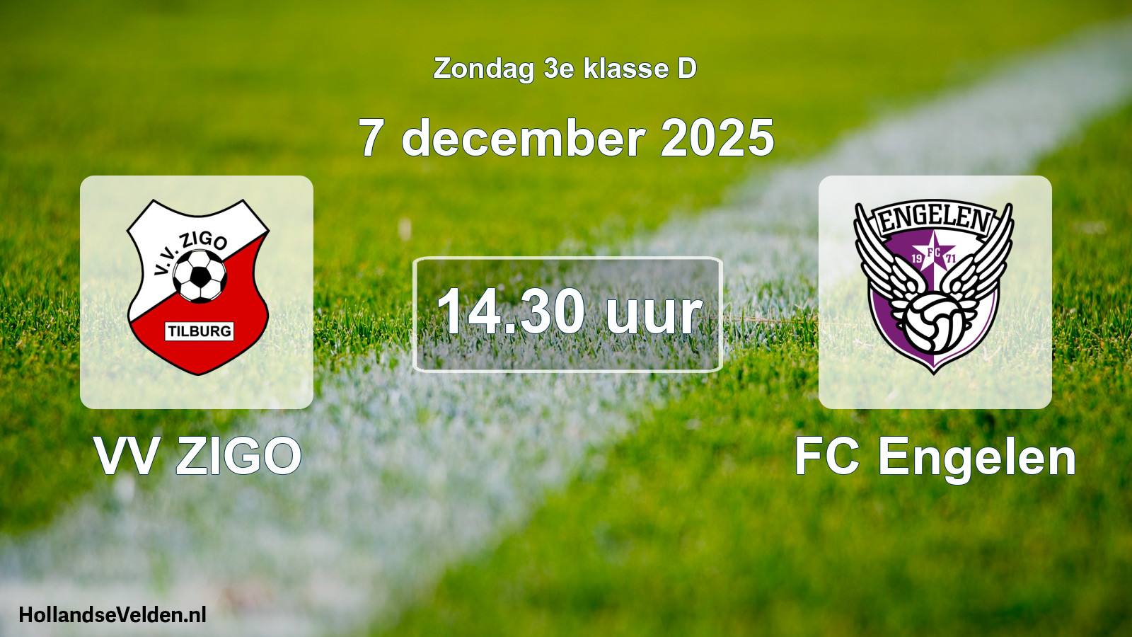 Geplande wedstrijd: VV ZIGO - FC Engelen (7 december 2025)