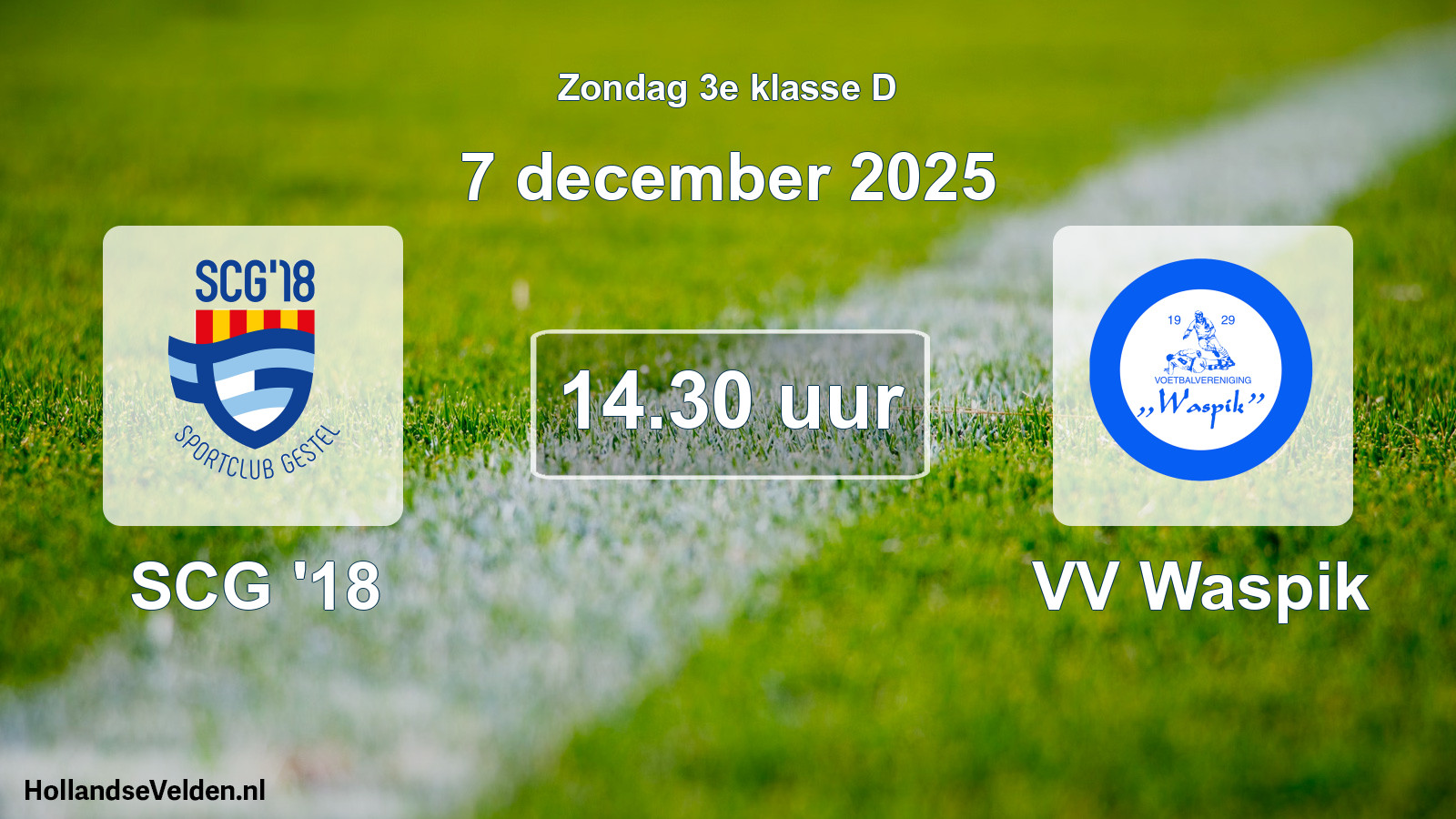 Scheduled Match: SCG '18 - VV Waspik (7 December 2025)