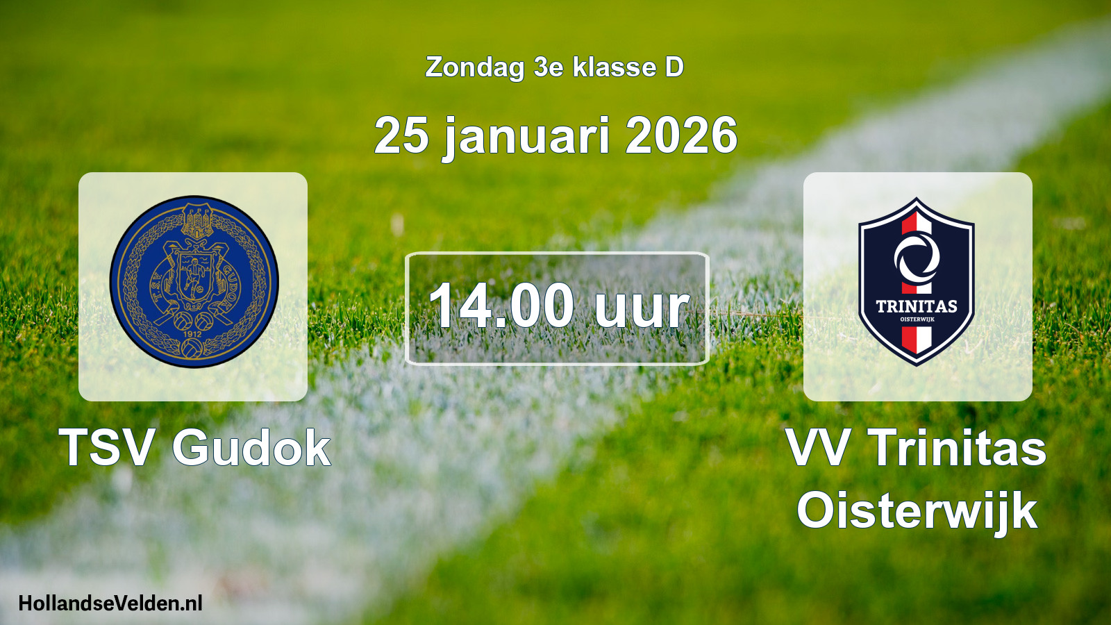 Geplande wedstrijd: TSV Gudok - VV Trinitas Oisterwijk (25 januari 2026)