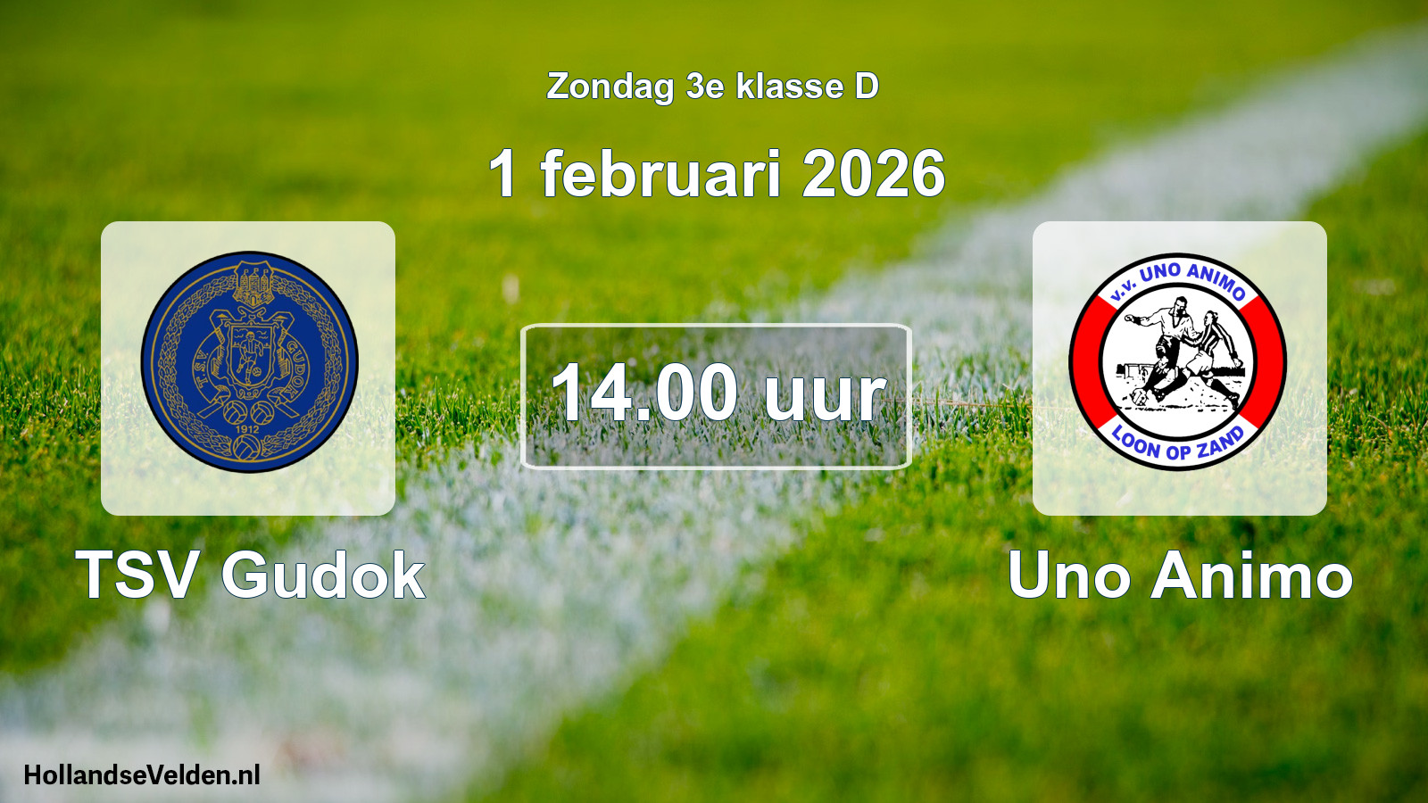 Geplande wedstrijd: TSV Gudok - Uno Animo (1 februari 2026)
