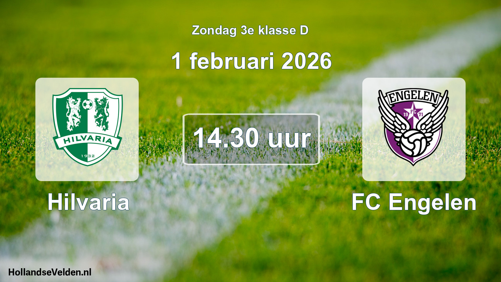 Geplande wedstrijd: Hilvaria - FC Engelen (1 februari 2026)