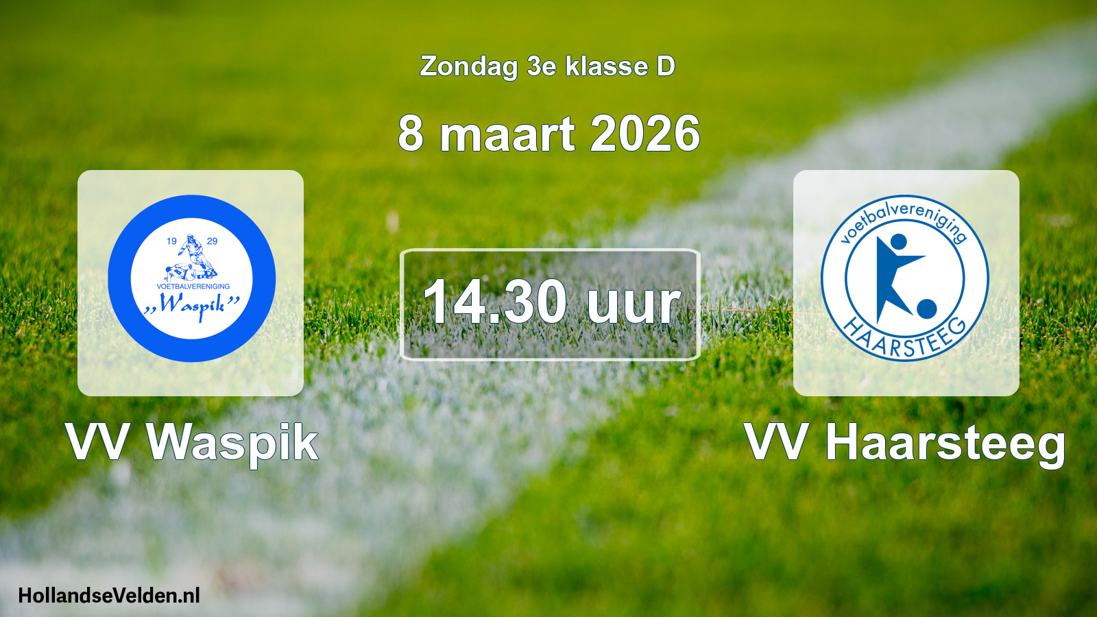 Geplande wedstrijd: VV Waspik - VV Haarsteeg (8 maart 2026)