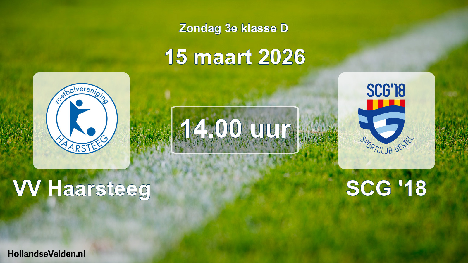 Geplande wedstrijd: VV Haarsteeg - SCG '18 (15 maart 2026)