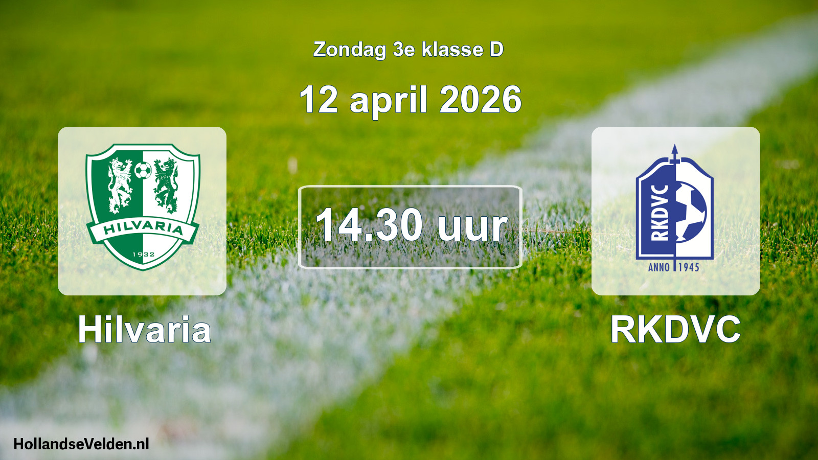 Geplande wedstrijd: Hilvaria - RKDVC (12 april 2026)