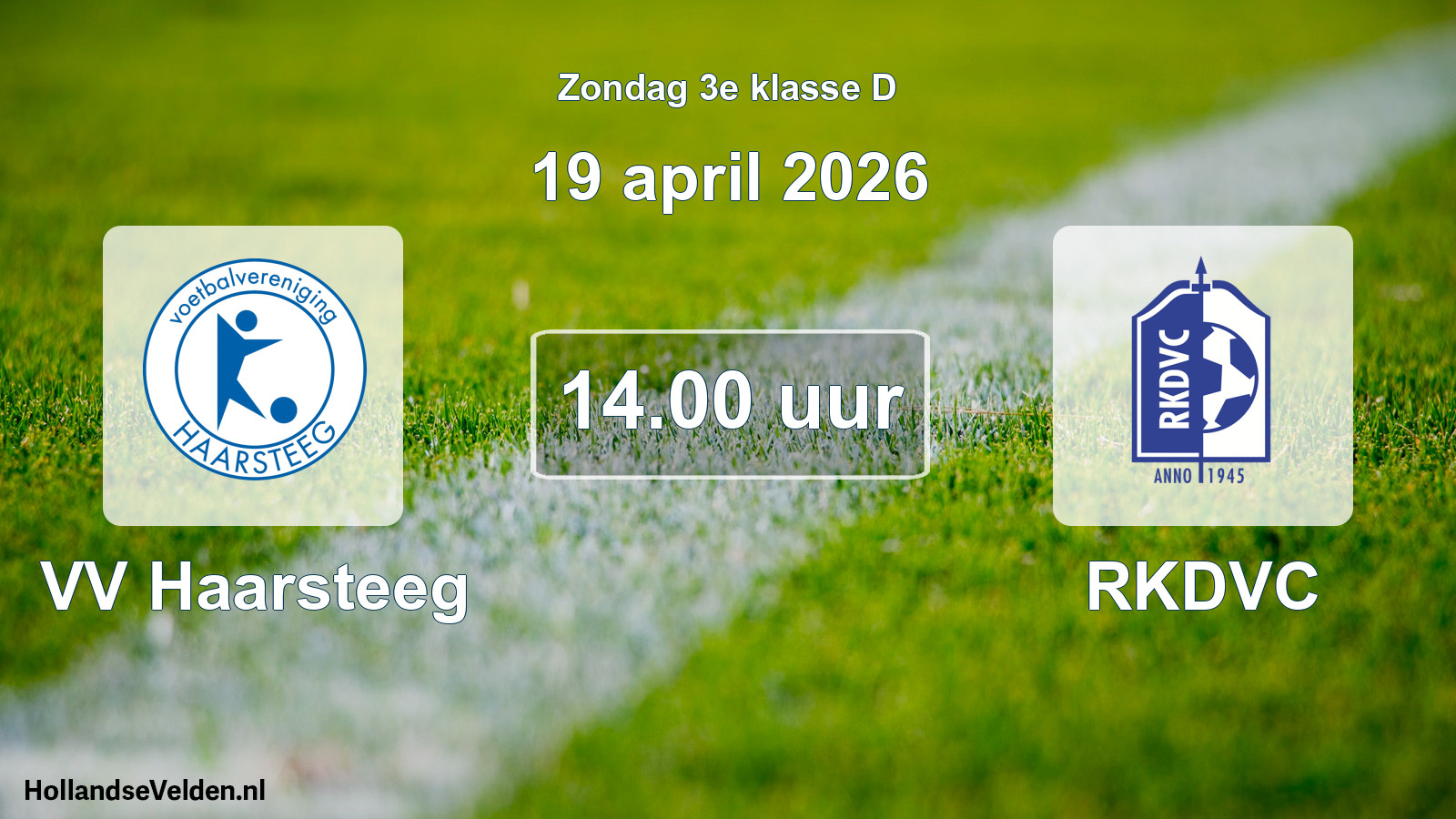 Geplande wedstrijd: VV Haarsteeg - RKDVC (19 april 2026)