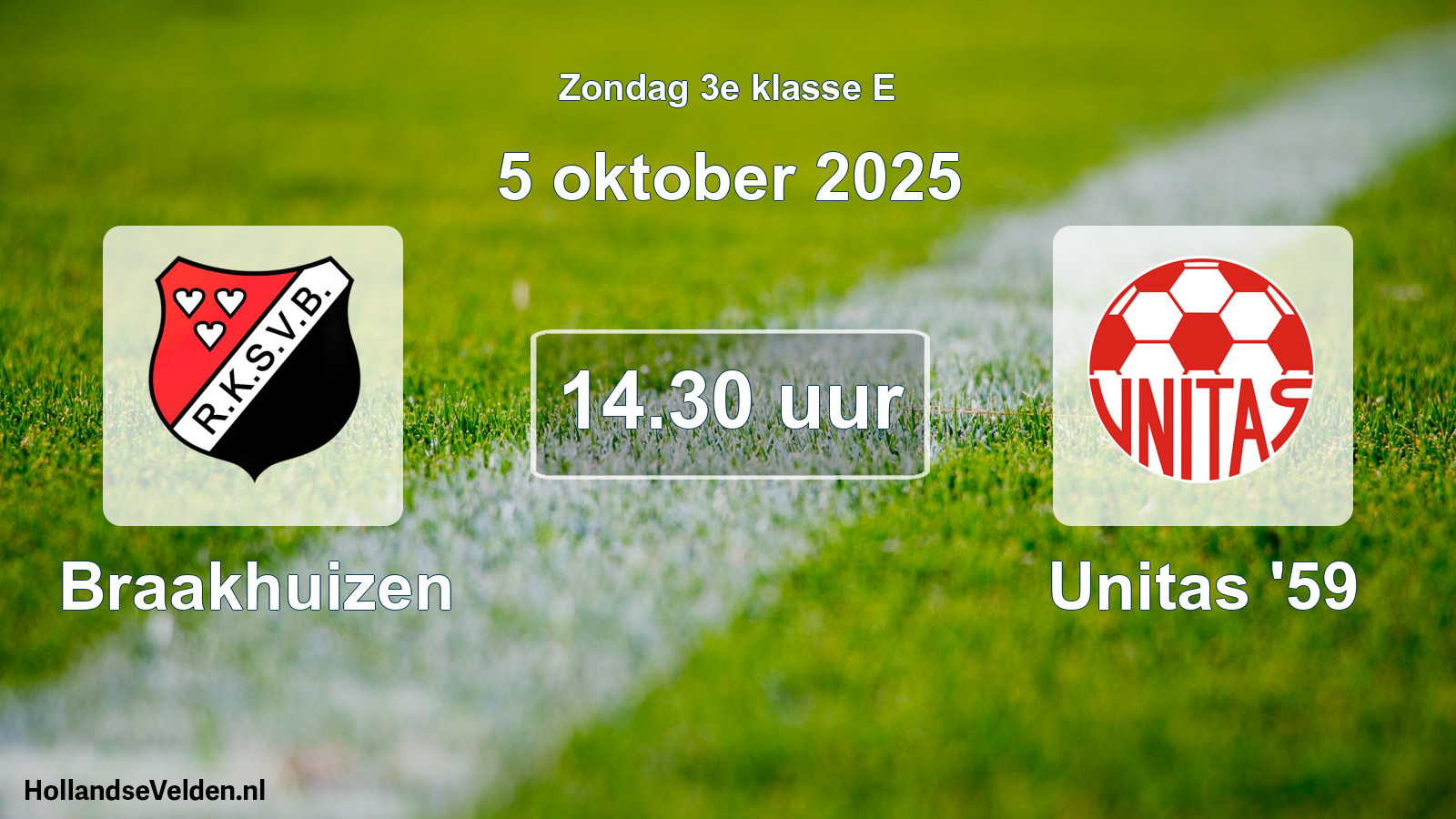 Geplande wedstrijd: Braakhuizen - Unitas '59 (5 oktober 2025)
