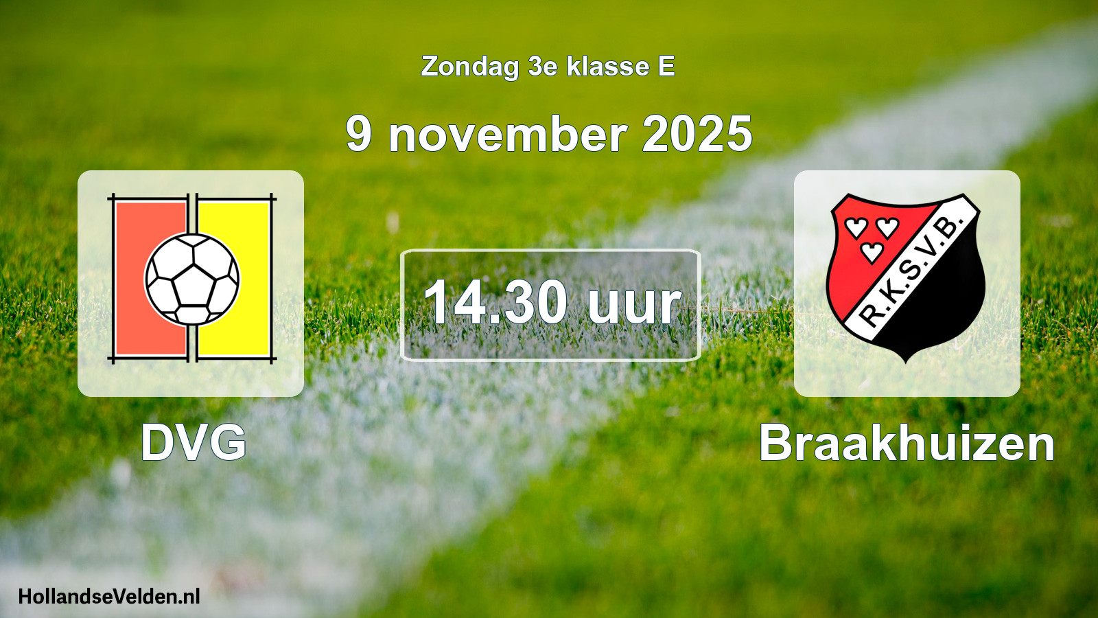 Geplande wedstrijd: DVG - Braakhuizen (9 november 2025)