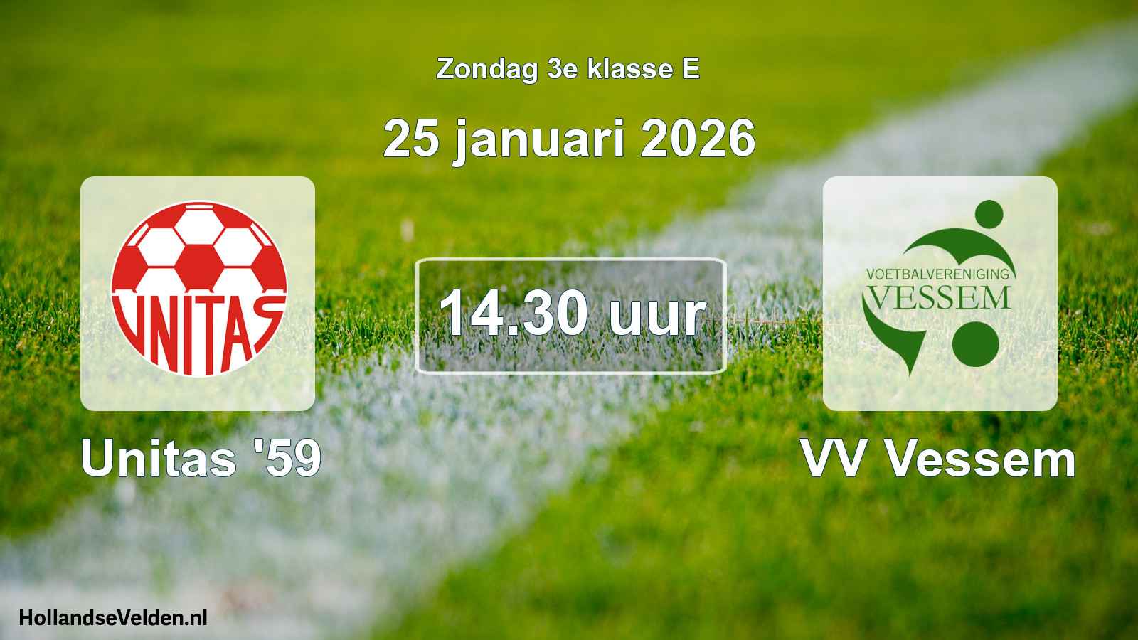 Geplande wedstrijd: Unitas '59 - VV Vessem (25 januari 2026)