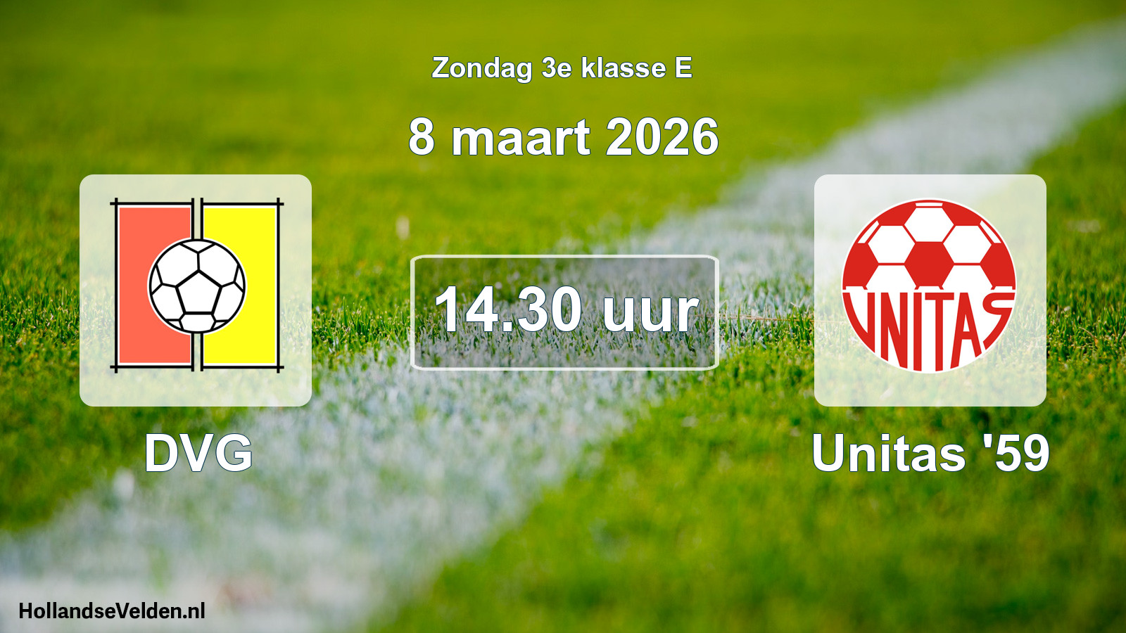 Geplande wedstrijd: DVG - Unitas '59 (8 maart 2026)