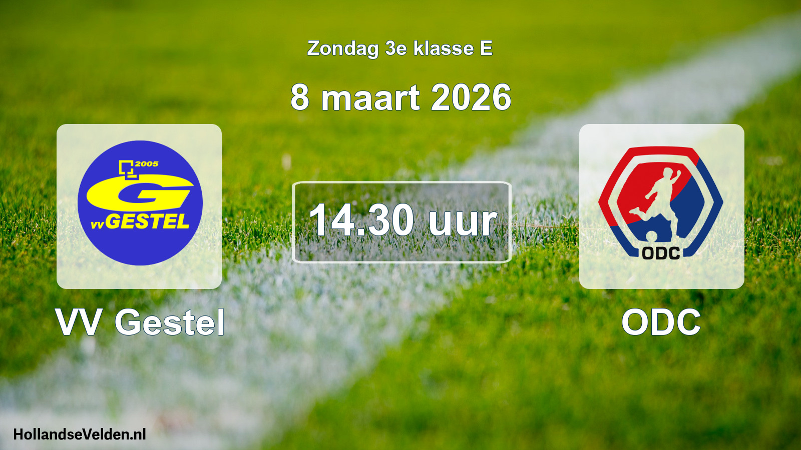 Geplande wedstrijd: VV Gestel - ODC (8 maart 2026)