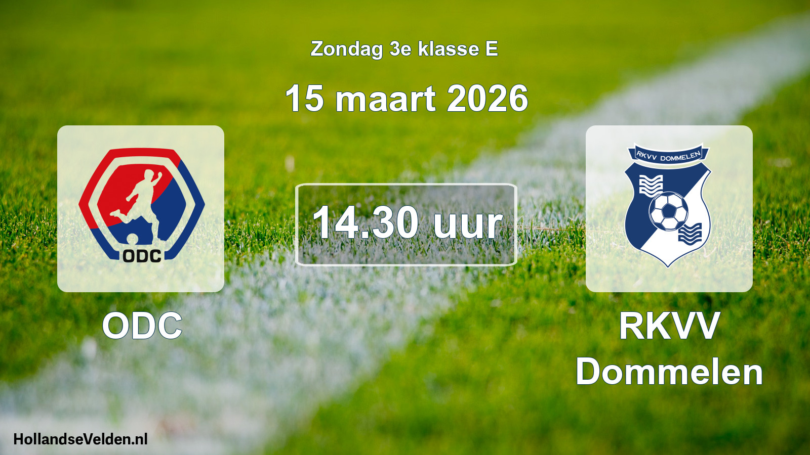 Geplande wedstrijd: ODC - RKVV Dommelen (15 maart 2026)