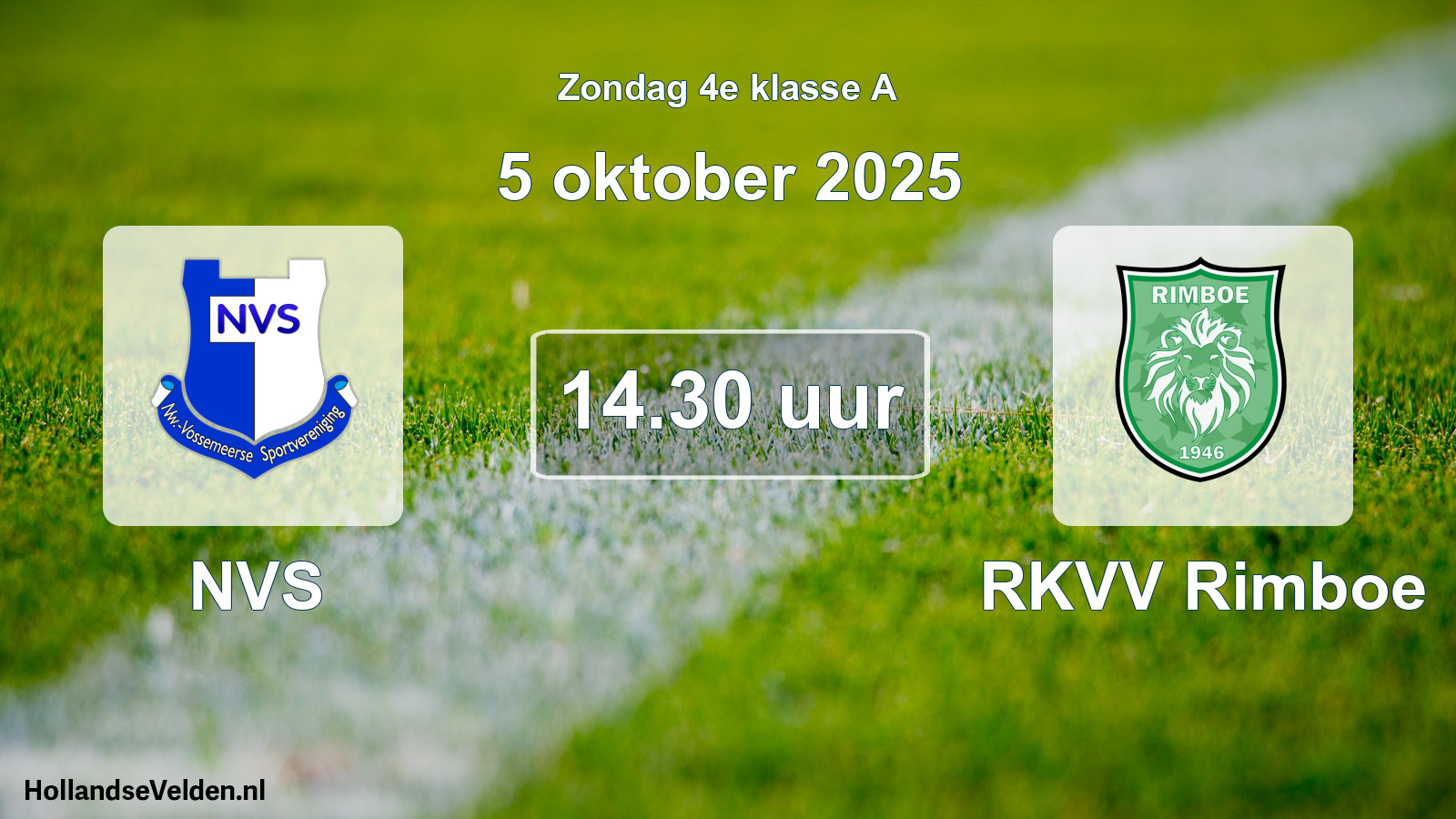 Scheduled Match: NVS - RKVV Rimboe (5 October 2025)
