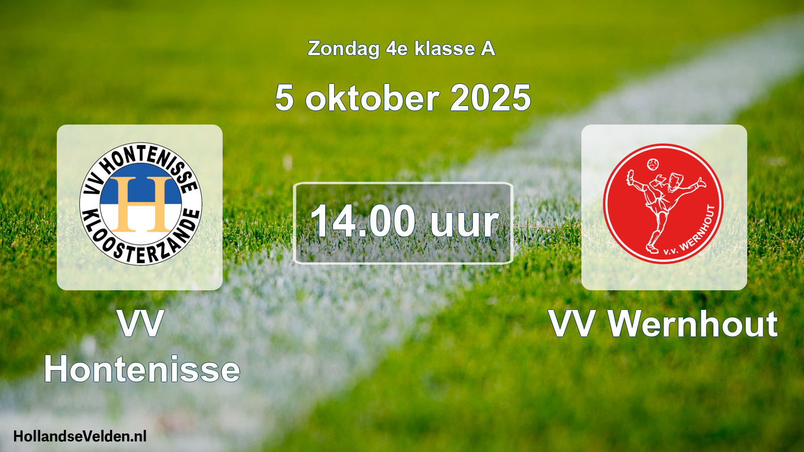 Geplande wedstrijd: VV Hontenisse - VV Wernhout (5 oktober 2025)