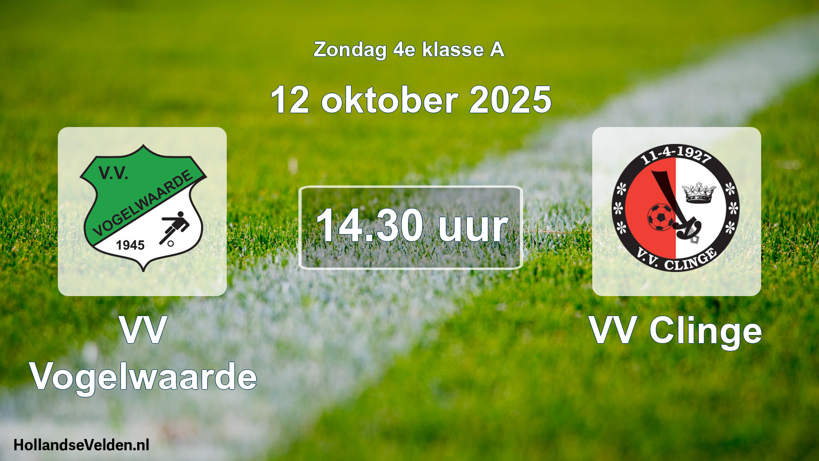 Geplande wedstrijd: VV Vogelwaarde - VV Clinge (12 oktober 2025)