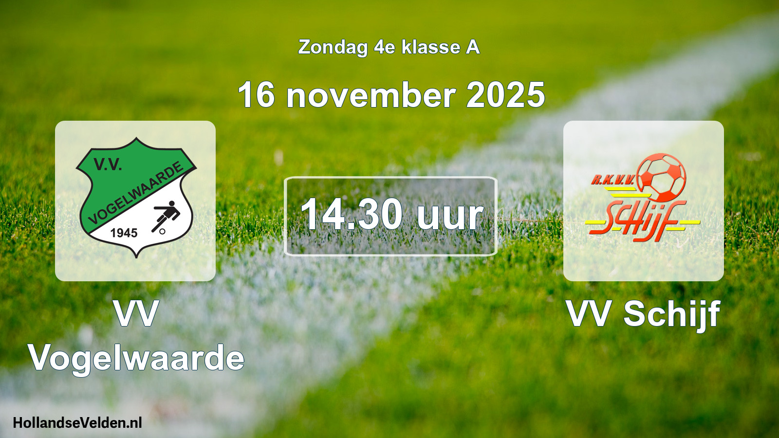 Scheduled Match: VV Vogelwaarde - VV Schijf (16 November 2025)