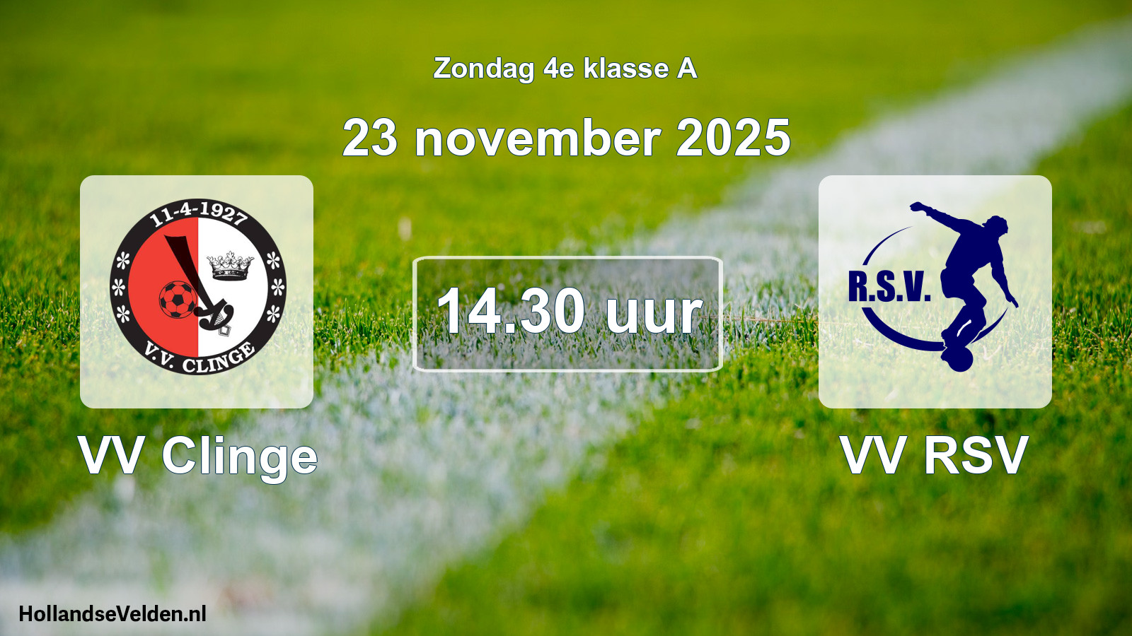 Geplande wedstrijd: VV Clinge - VV RSV (23 november 2025)