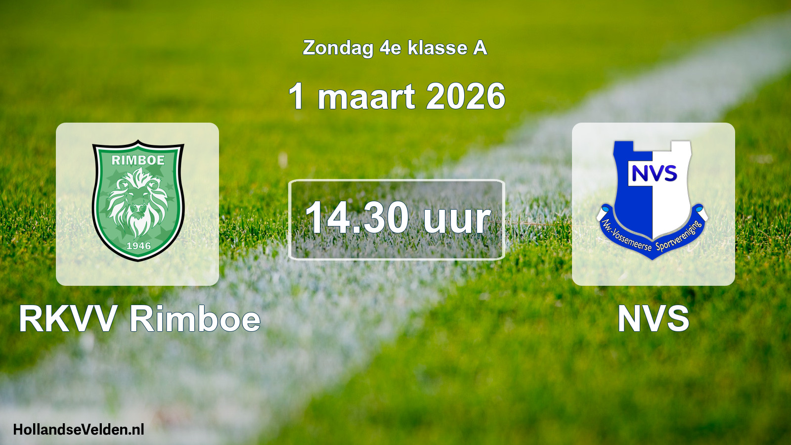 Scheduled Match: RKVV Rimboe - NVS (1 March 2026)