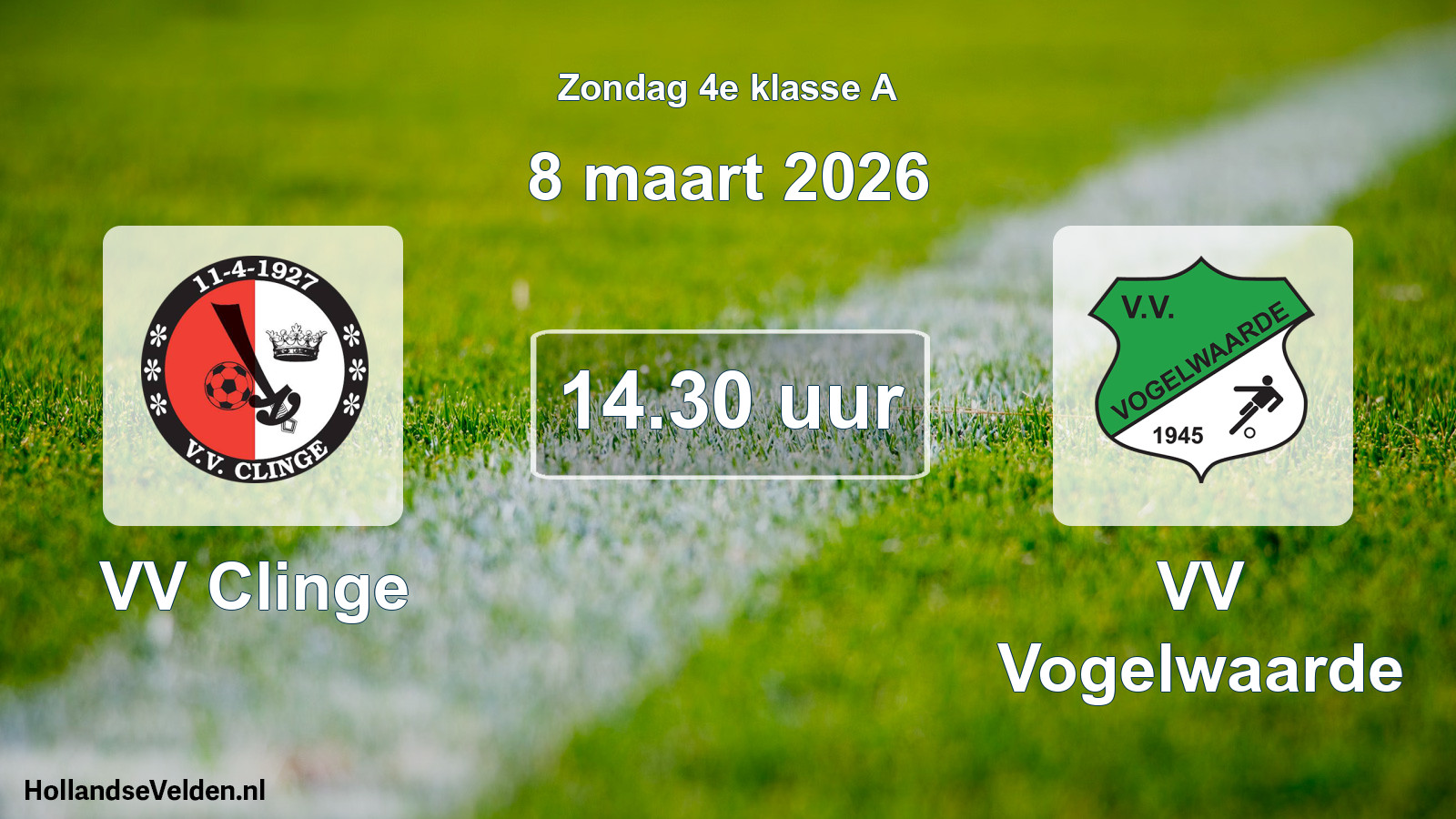 Geplande wedstrijd: VV Clinge - VV Vogelwaarde (8 maart 2026)
