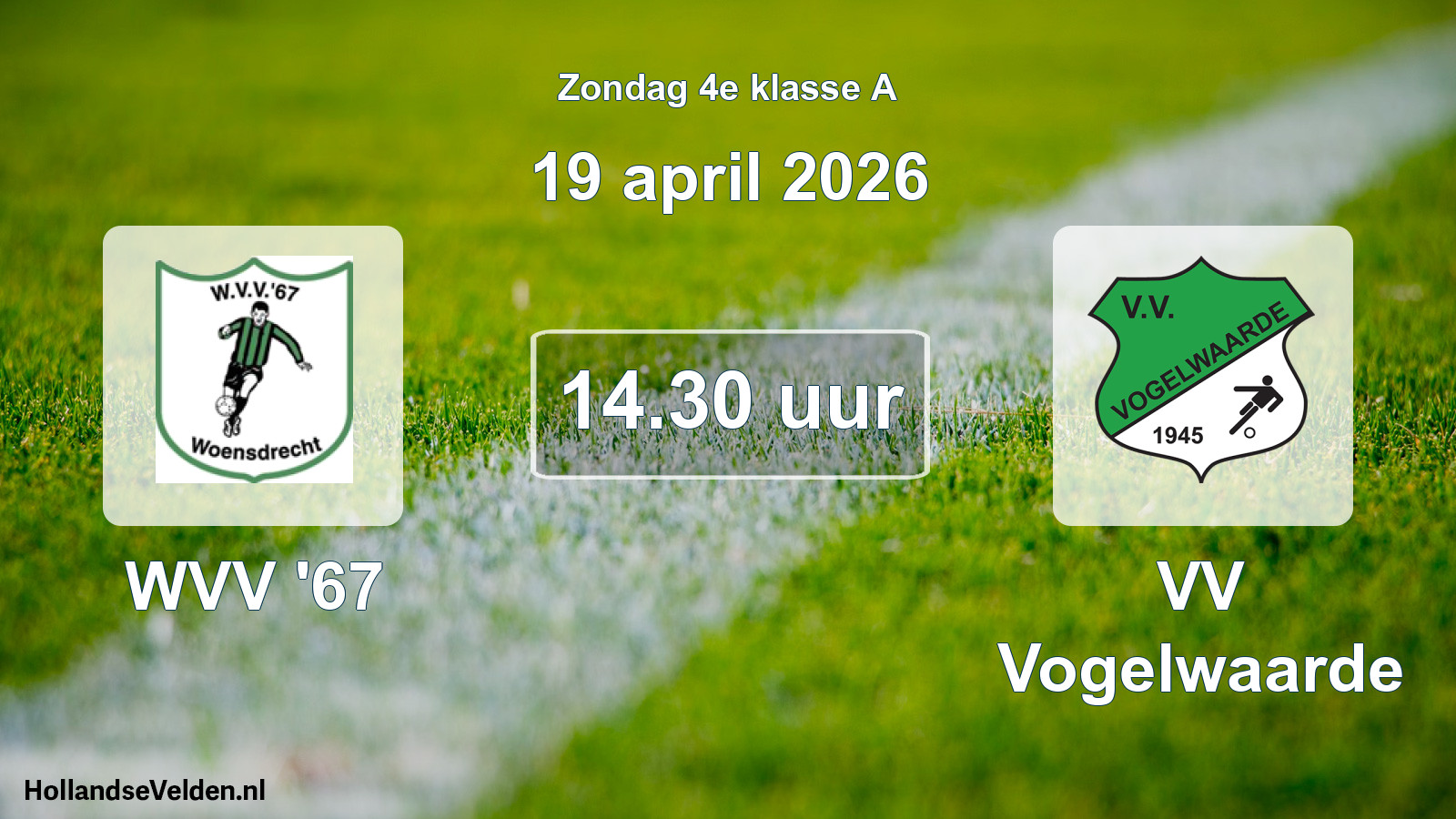 Scheduled Match: WVV '67 - VV Vogelwaarde (19 April 2026)