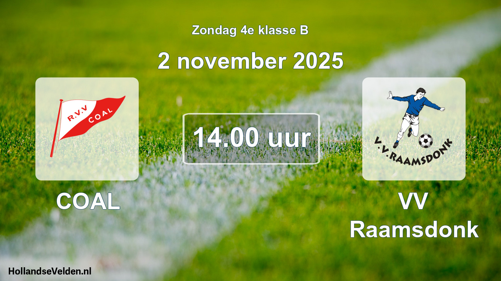 Scheduled Match: COAL - VV Raamsdonk (2 November 2025)