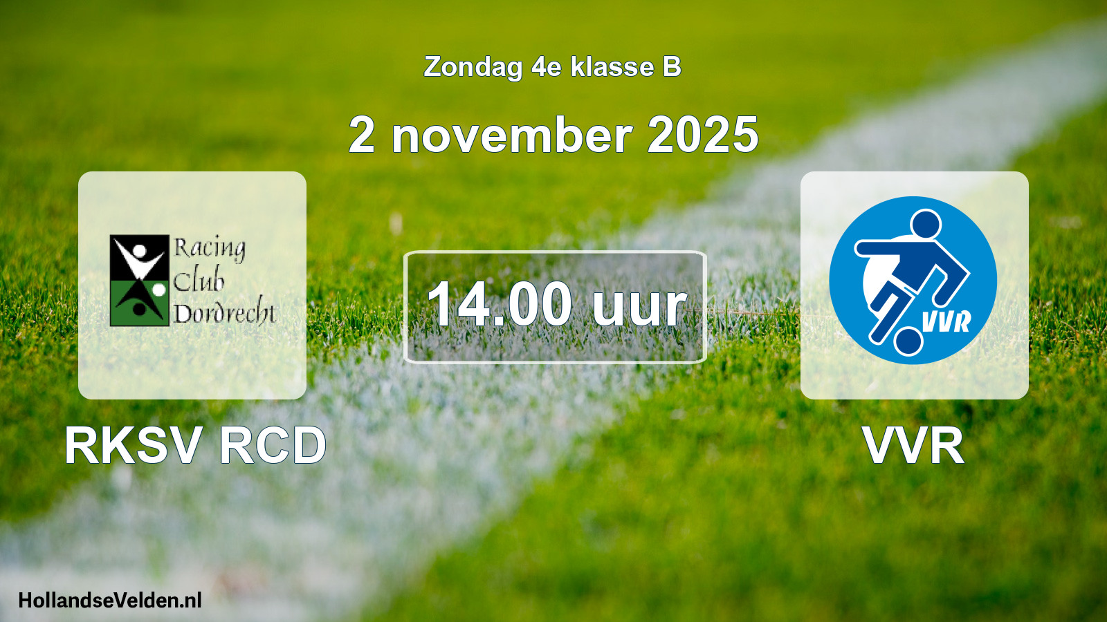 Geplande wedstrijd: RKSV RCD - VVR (2 november 2025)