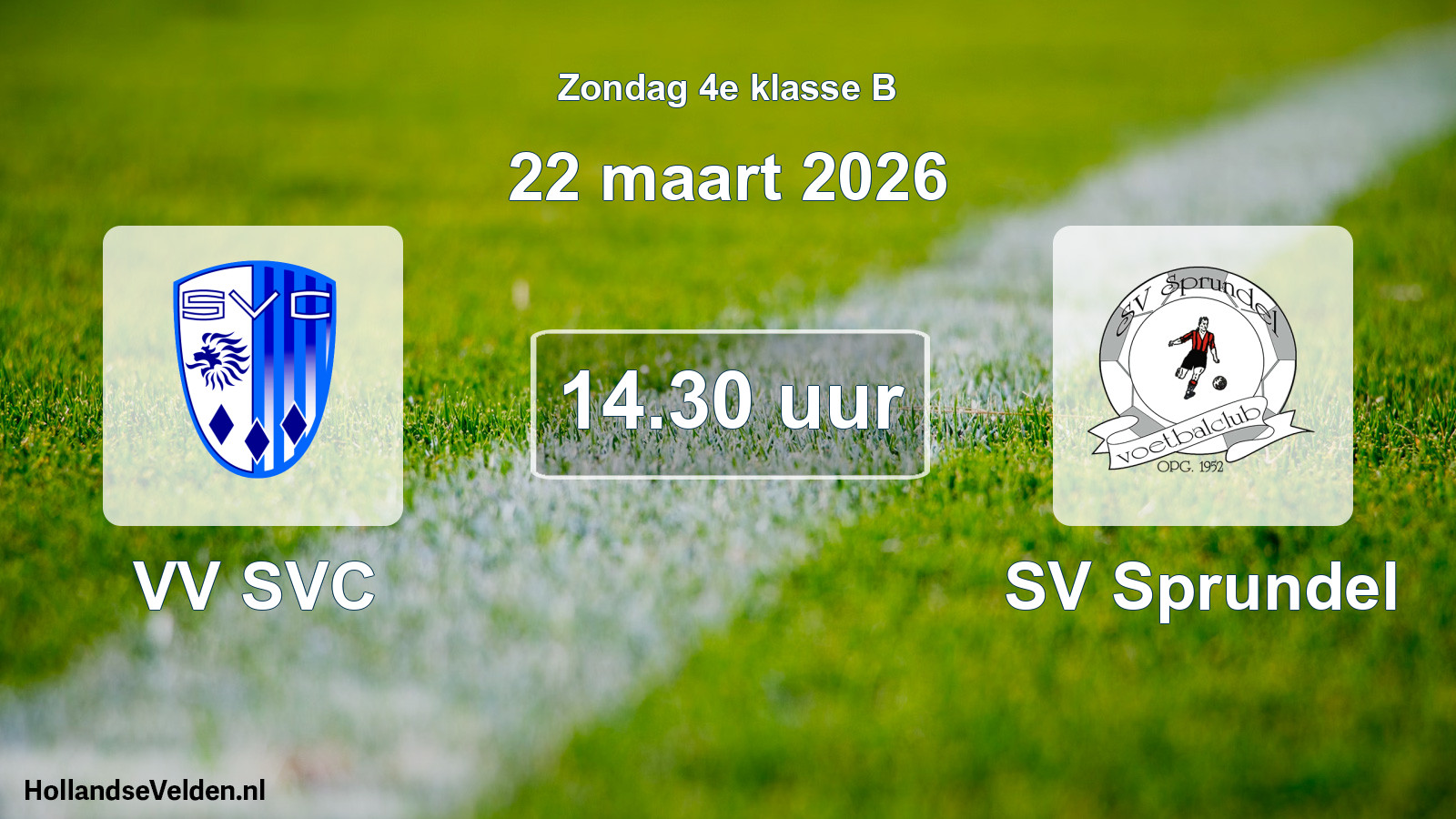 Scheduled Match: VV SVC - SV Sprundel (22 March 2026)