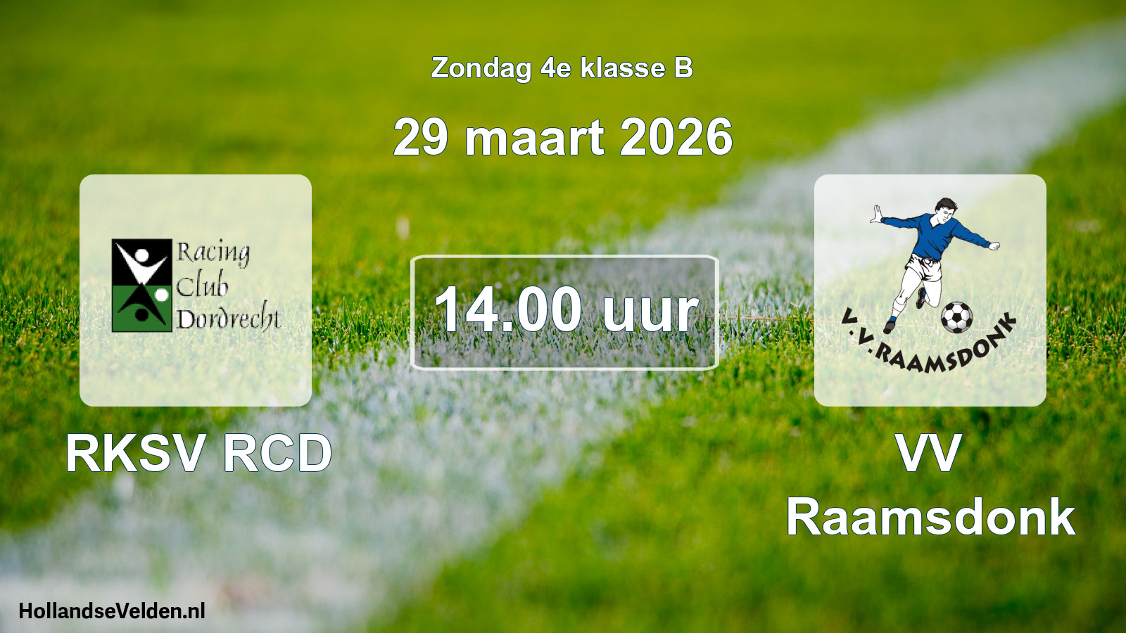 Geplande wedstrijd: RKSV RCD - VV Raamsdonk (29 maart 2026)