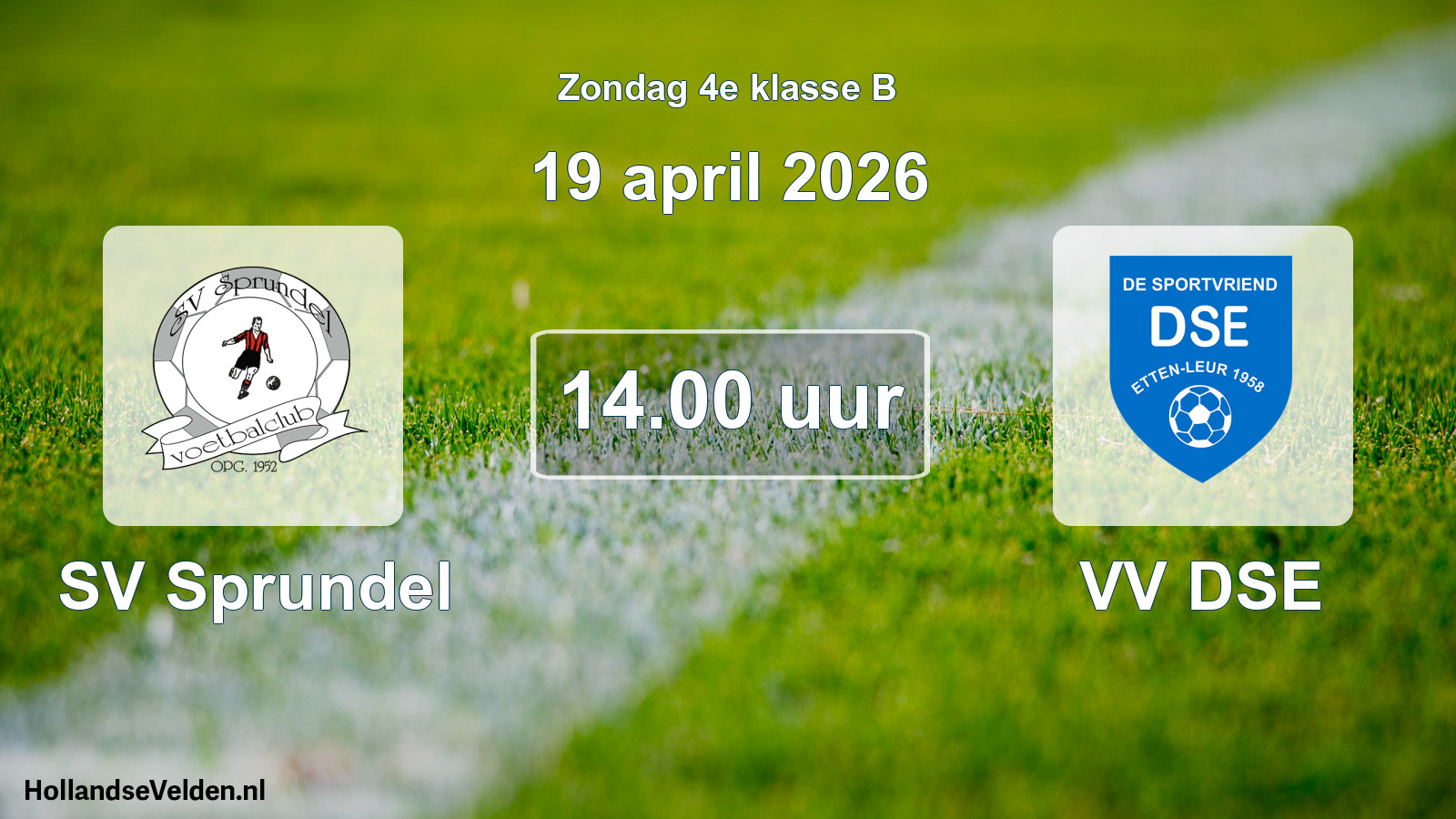 Scheduled Match: SV Sprundel - VV DSE (19 April 2026)