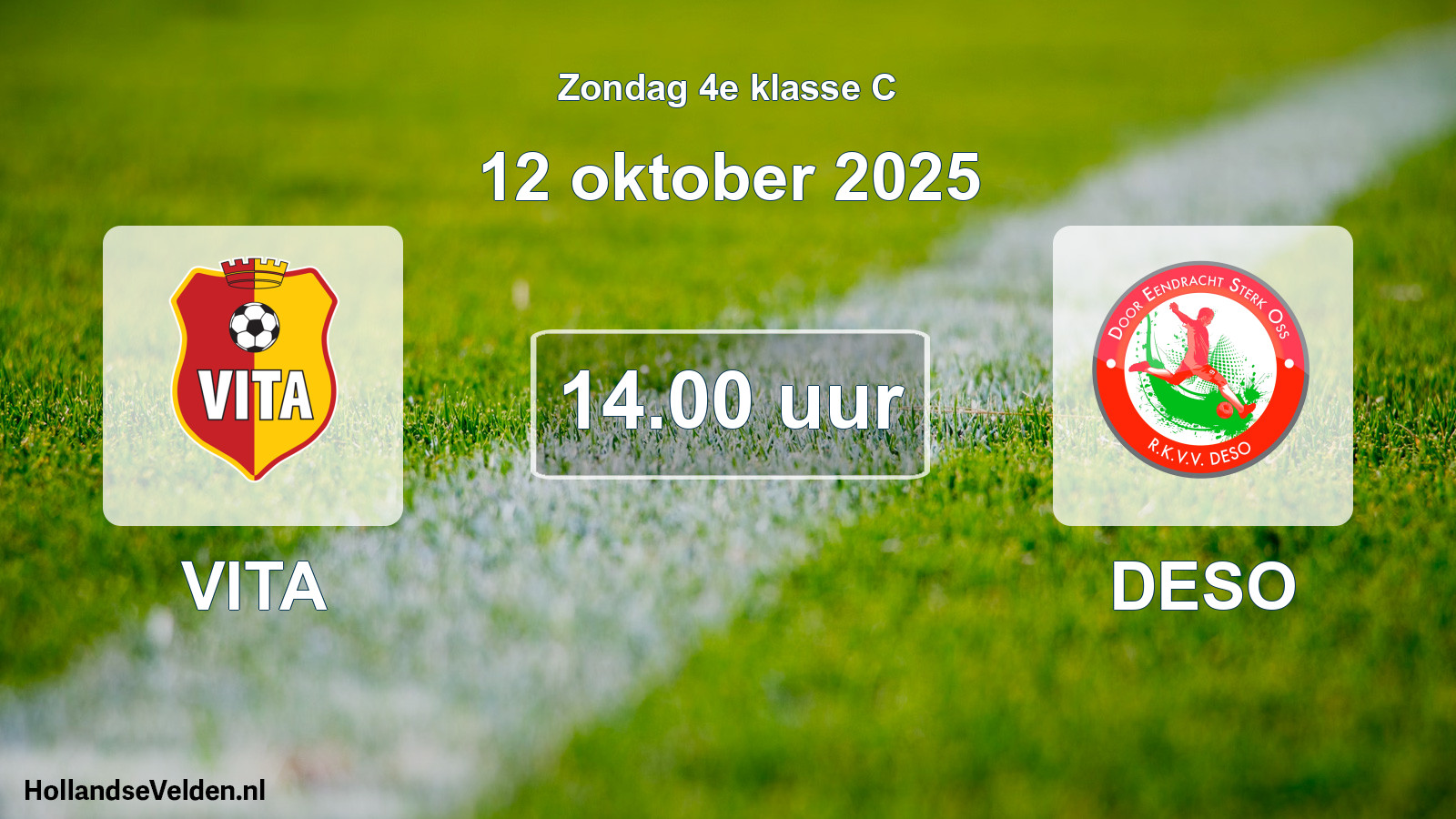 Geplande wedstrijd: VITA - DESO (12 oktober 2025)