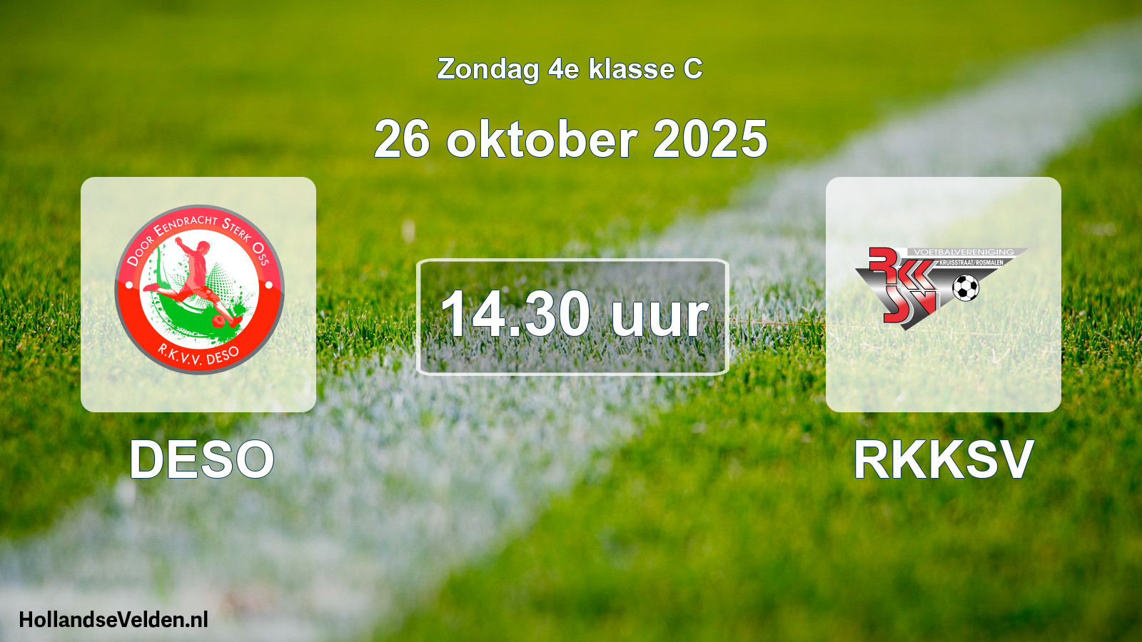 Geplande wedstrijd: DESO - RKKSV (26 oktober 2025)