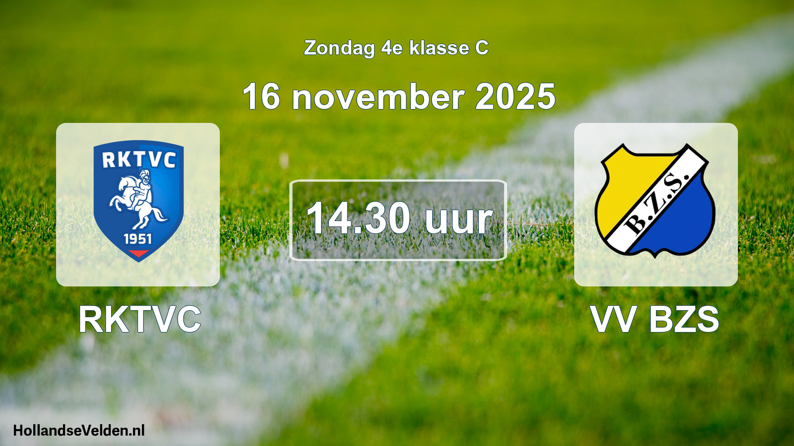 Geplande wedstrijd: RKTVC - VV BZS (16 november 2025)