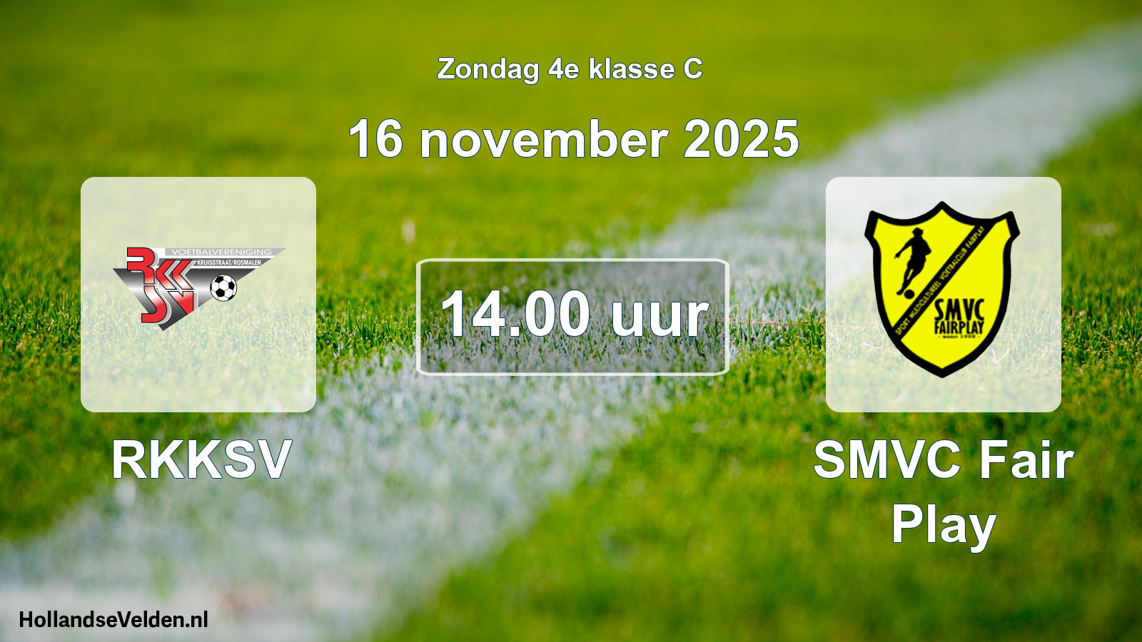 Geplande wedstrijd: RKKSV - SMVC Fair Play (16 november 2025)