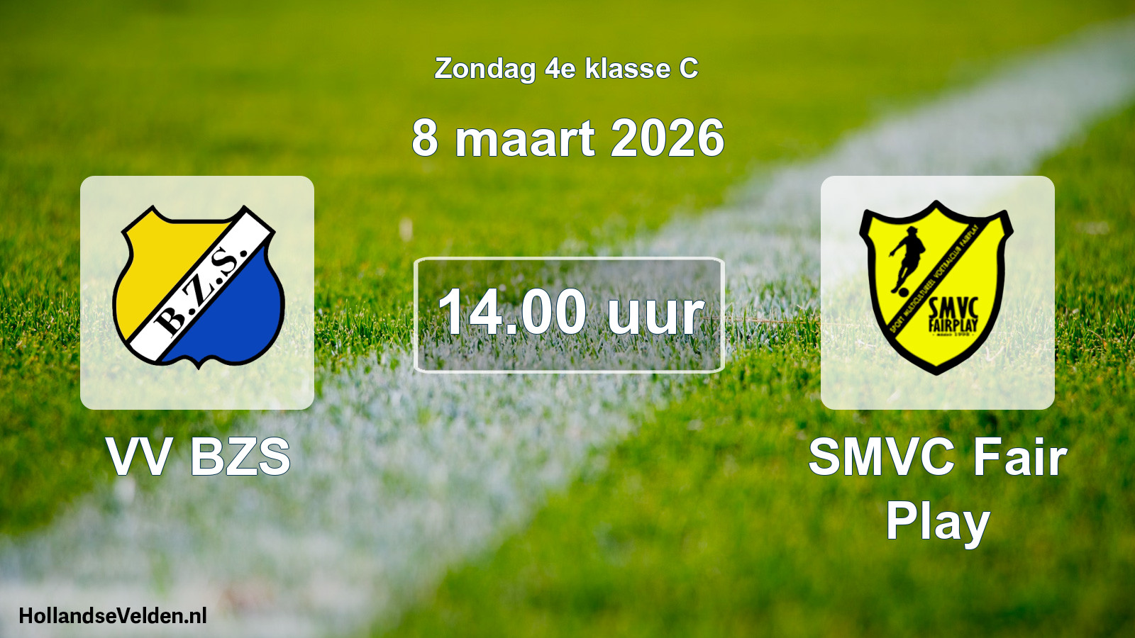Geplande wedstrijd: VV BZS - SMVC Fair Play (8 maart 2026)